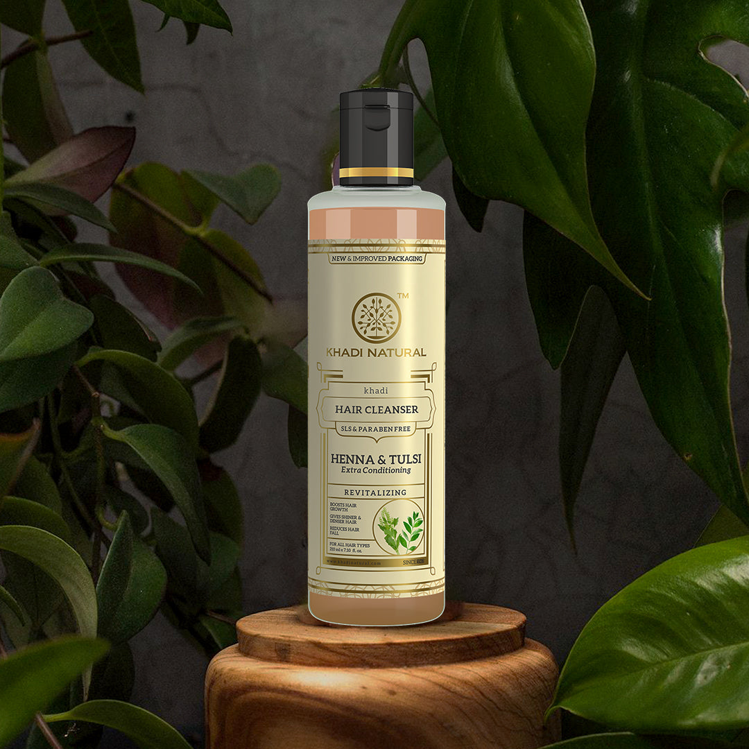 Khadi Natural Heena & Tulsi Extra Hair Conditioning Cleanser SLS & Paraben Free - 210ml Sale - Image 7 - Buy from Indicrest