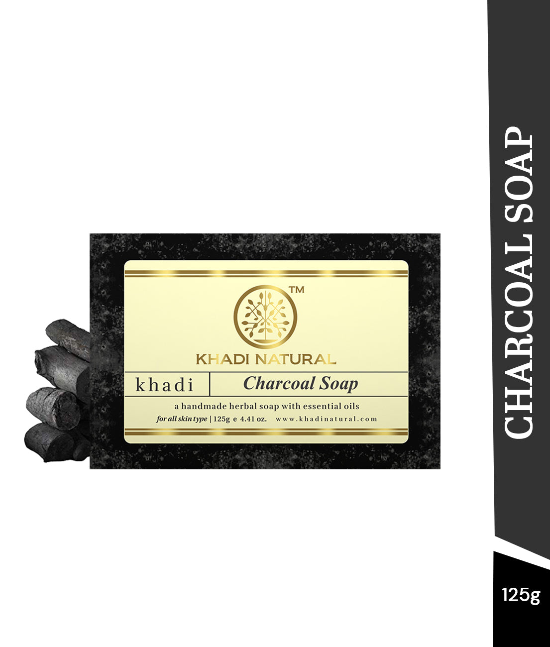Khadi Natural Charcoal Soap - 125gm - Image 7 - Buy from Indicrest