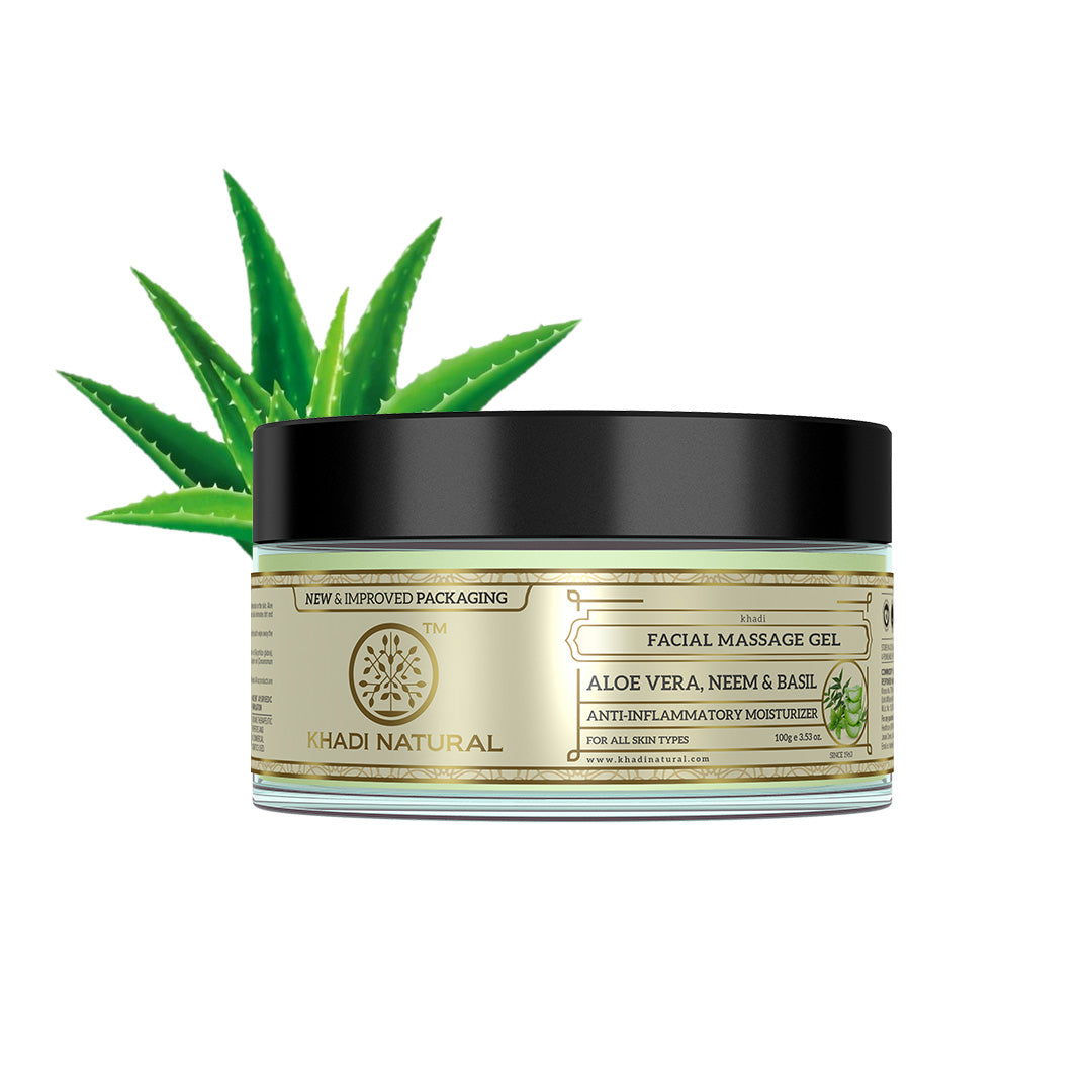 Khadi Natural Alovera Neem & Basil Face Massage Gel - 100gm - Image 5 - Buy from Indicrest