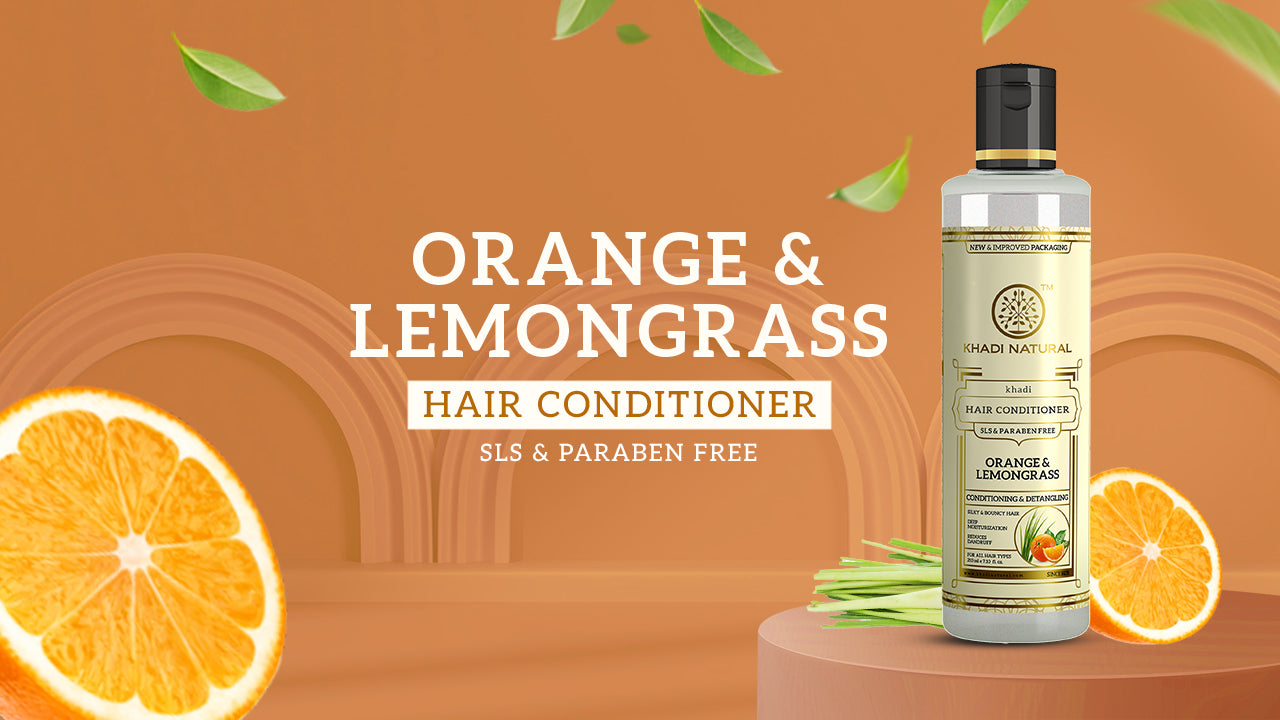 Khadi Natural Herbal Orange Lemongrass Hair Conditioner- SLS & Paraben Free - 210ml - Image 6 - Buy from Indicrest