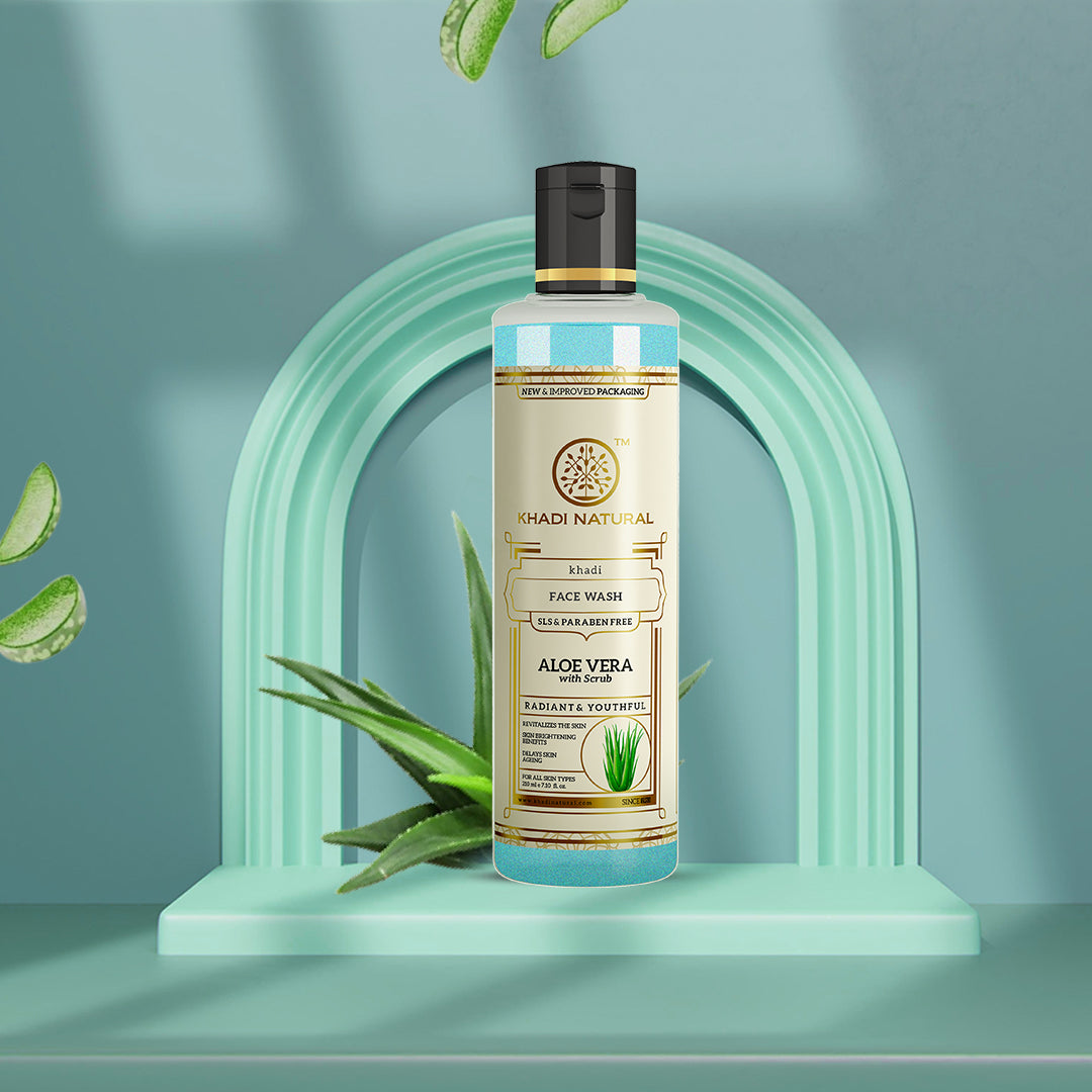Khadi Natural Aloevera Face Wash with Scrub SLS & Paraben Free - 210ml - Image 7 - Buy from Indicrest