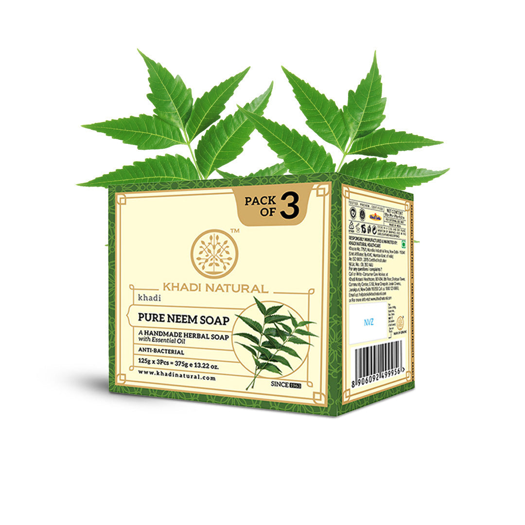 Khadi Natural Herbal Pure Neem Soap Combo Pack Of 3 – 125gm Each - Image 6 - Buy from Indicrest