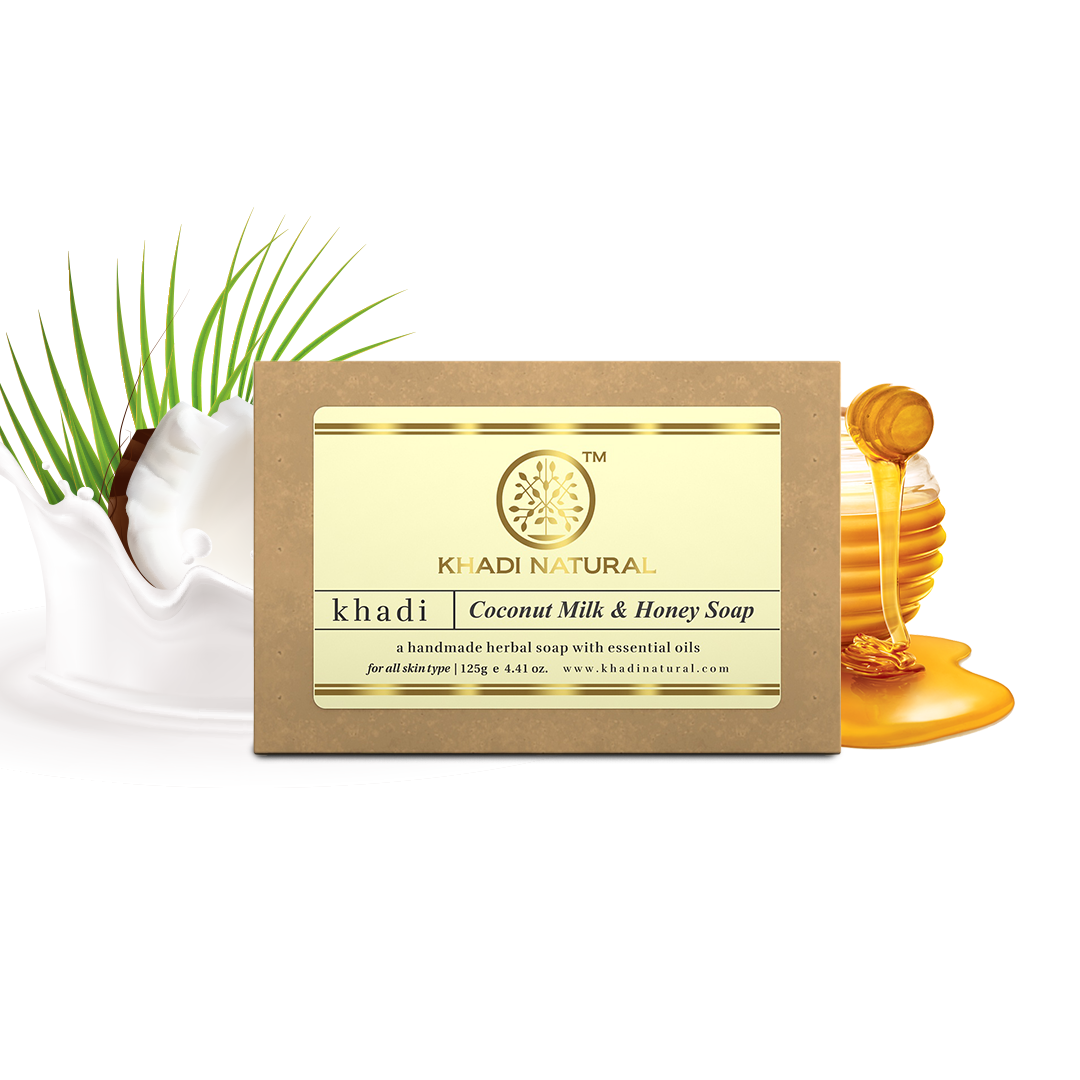 Khadi Natural Herbal Coconut Milk & Honey Soap Combo Pack Of 3 – 125gm Each - Image 6 - Buy from Indicrest