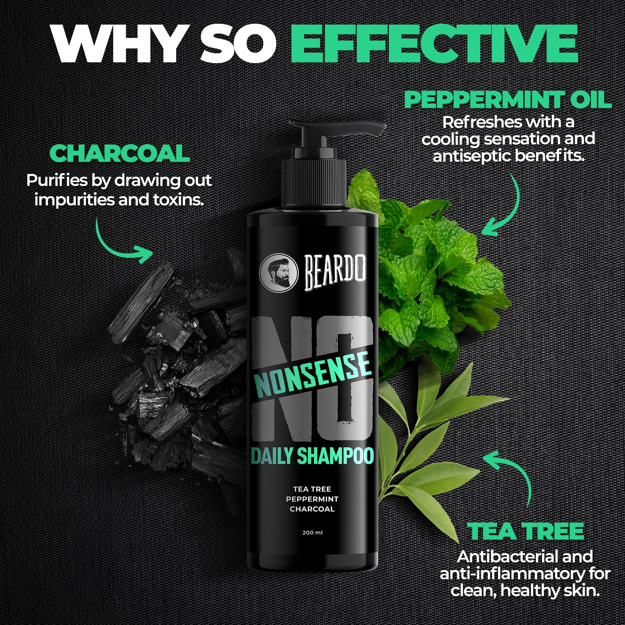 Beardo No Nonsense Daily Shampoo, 200ml - Image 6 - Buy from Indicrest
