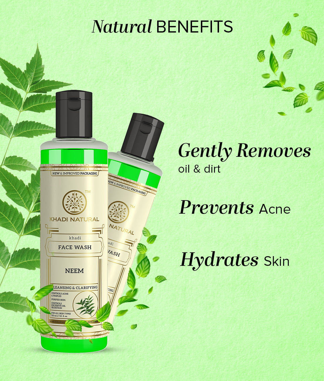 Khadi Natural Neem Face Wash - 210ml - Image 2 - Buy from Indicrest