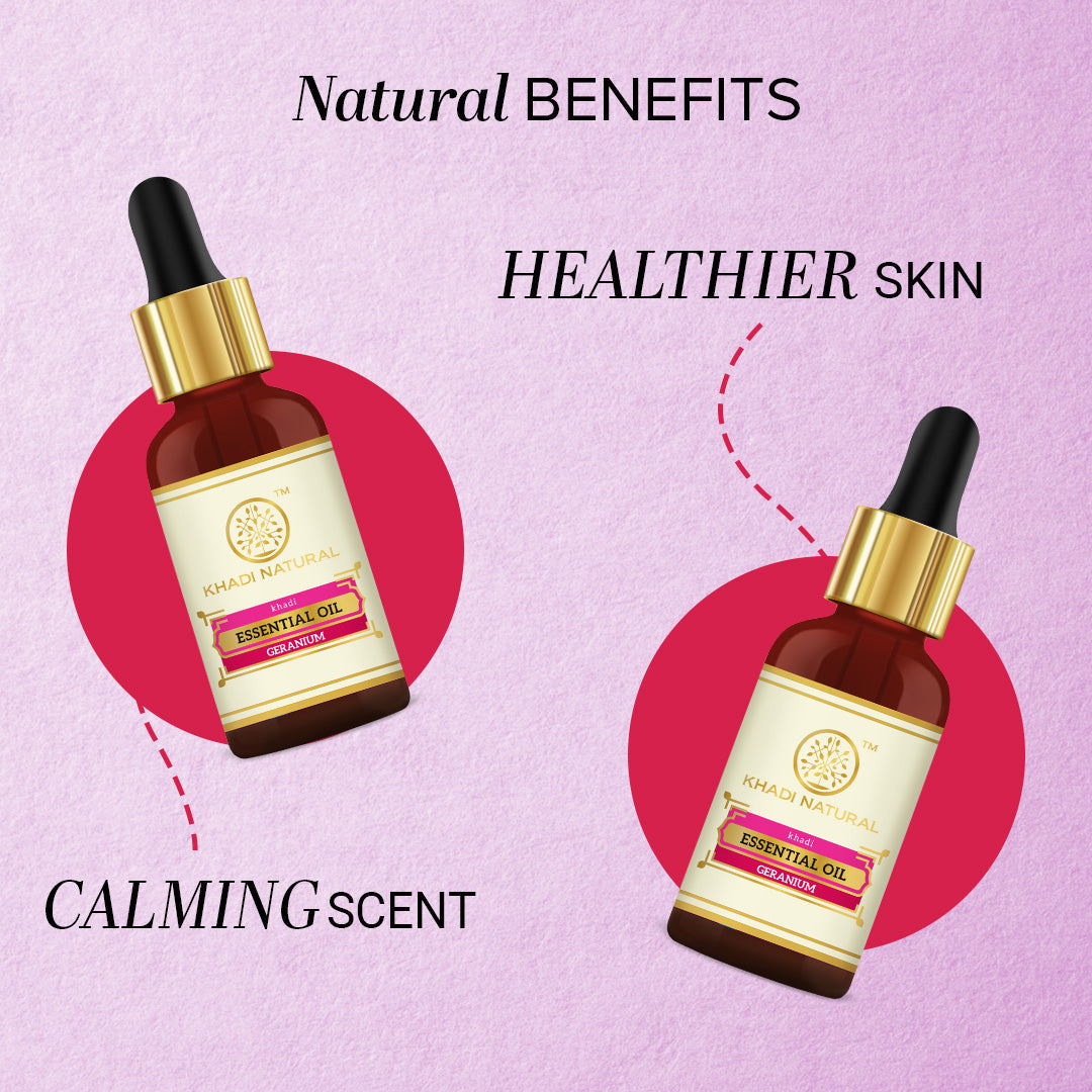 Khadi Natural Herbal Geranium Essential Oil Sale - 15ml - Image 2 - Buy from Indicrest