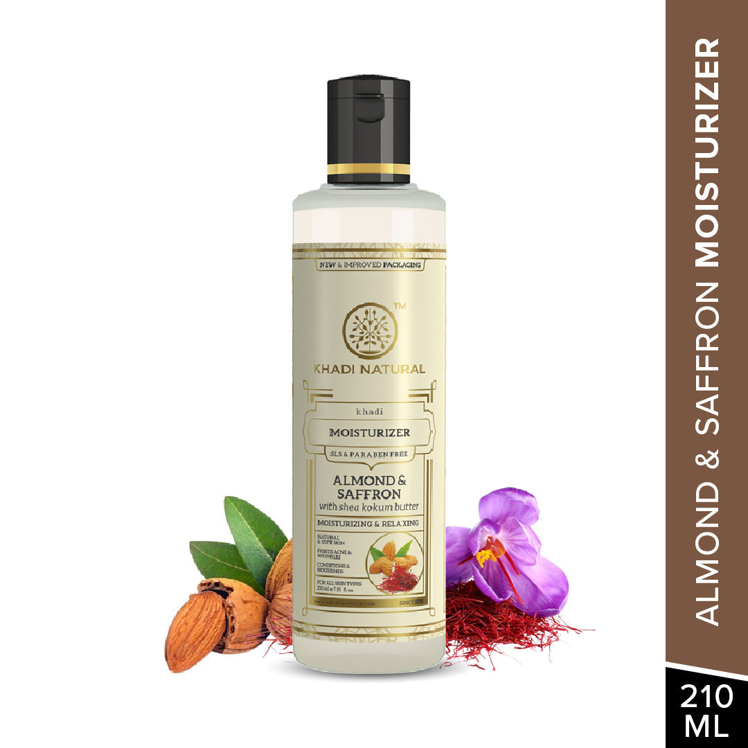 Khadi Natural Almond & Saffron Moisturizer- SLS &  Paraben Free - 210ml - Image 6 - Buy from Indicrest