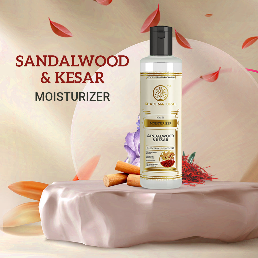 Khadi Natural Sandalwood & Kesar Moisturizer Combo Pack of 2 - 210ml Each - Image 5 - Buy from Indicrest