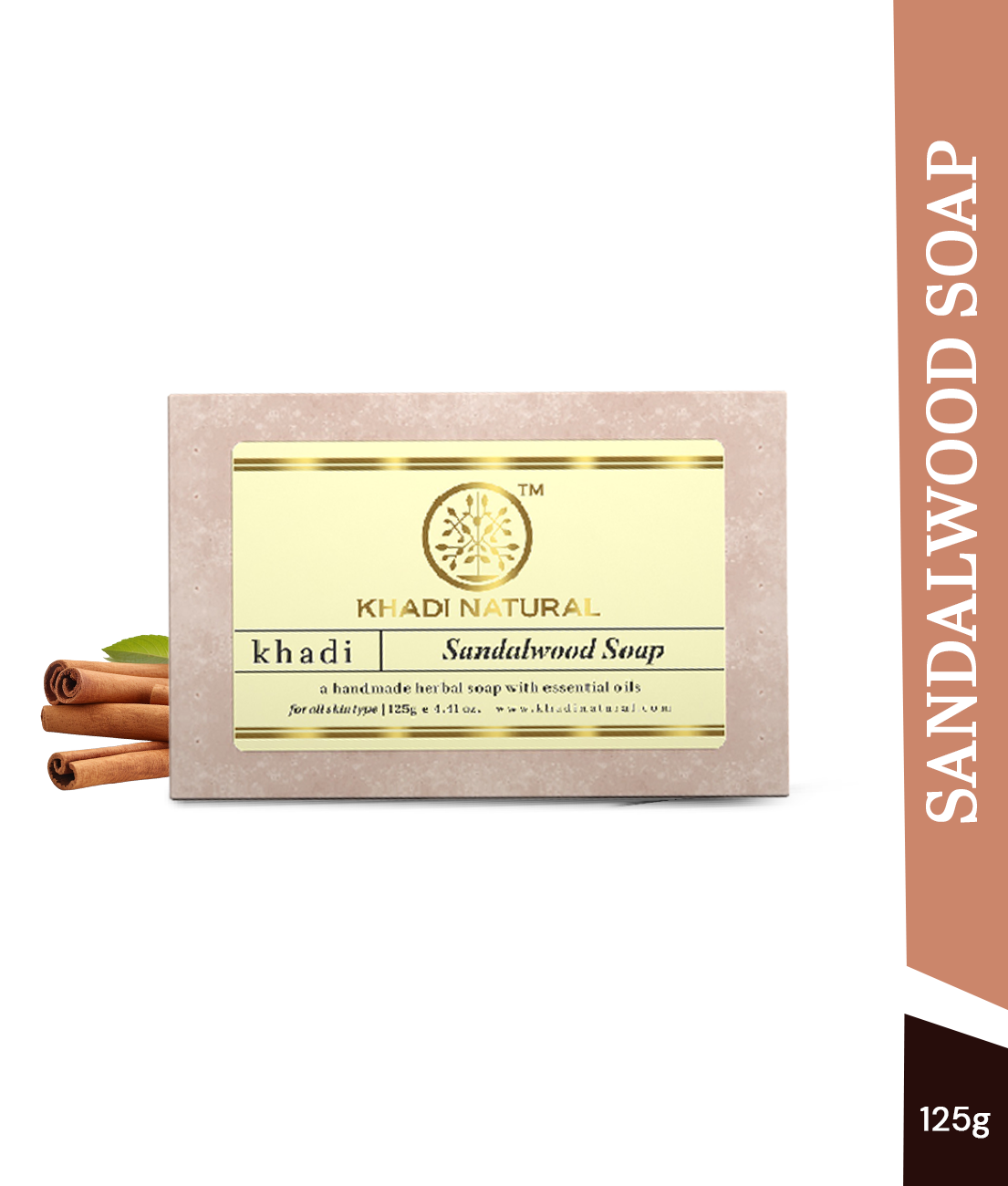 Khadi Natural Herbal Sandalwood Soap - 125gm - Image 6 - Buy from Indicrest