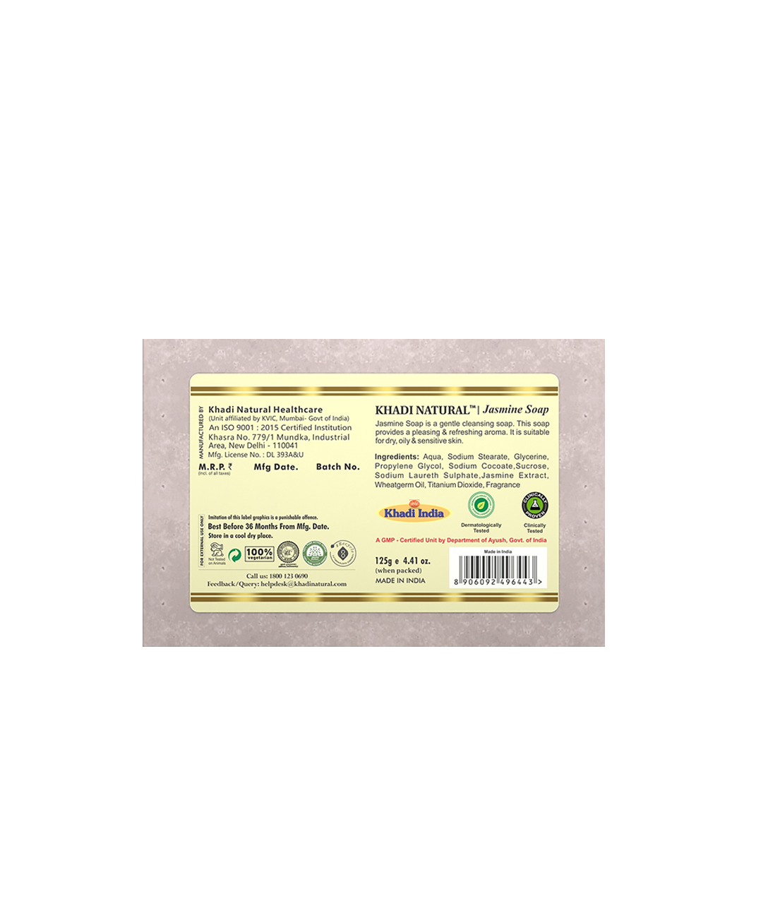 Khadi Natural Herbal Jasmine Soap - 125gm - Image 5 - Buy from Indicrest