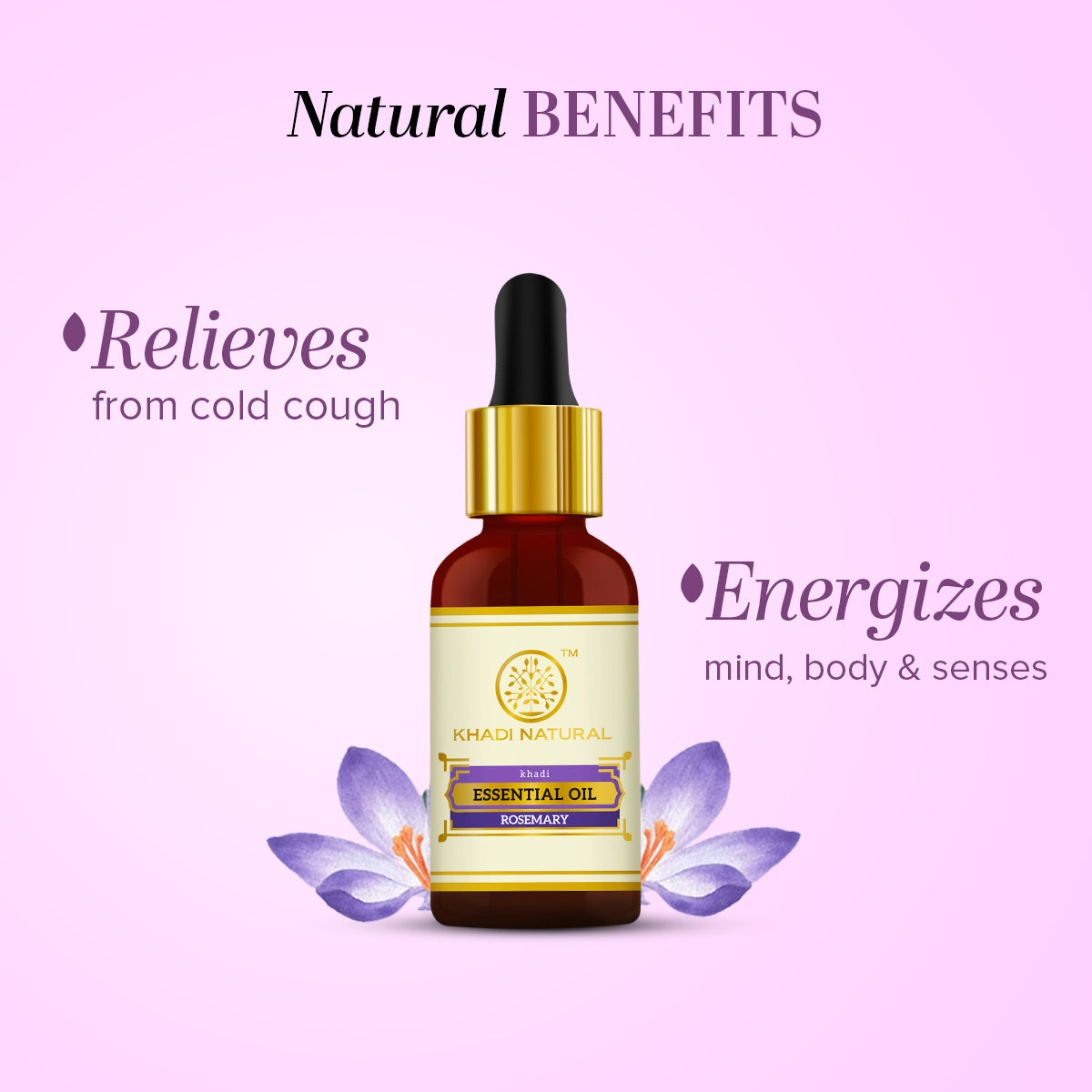 Khadi Natural Herbal Rosemary Essential Oil - 15ml - Image 2 - Buy from Indicrest