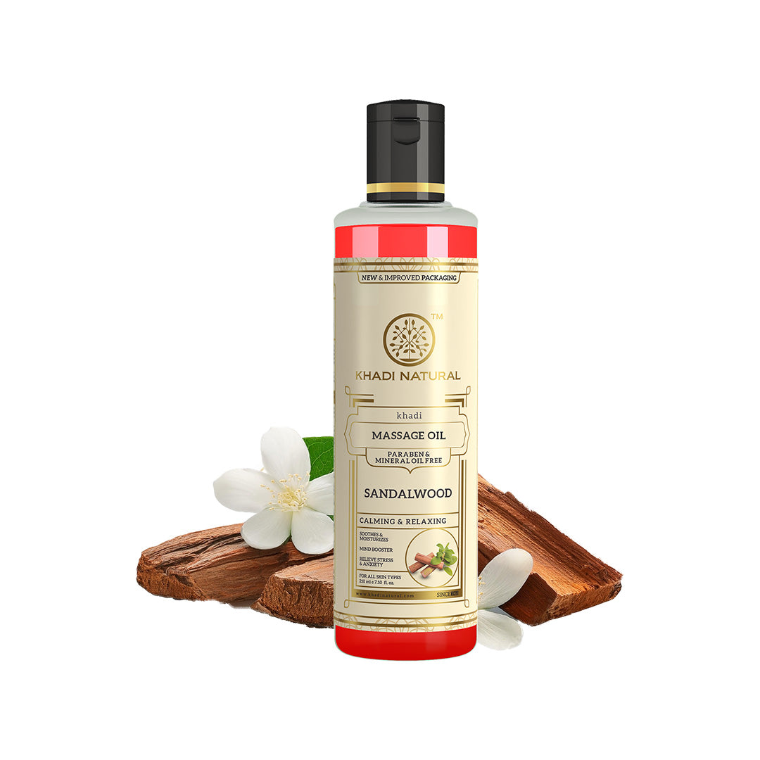 Khadi Natural Sandalwood Massage Oil - Without Mineral Oil - 210ml Sale - Image 5 - Buy from Indicrest
