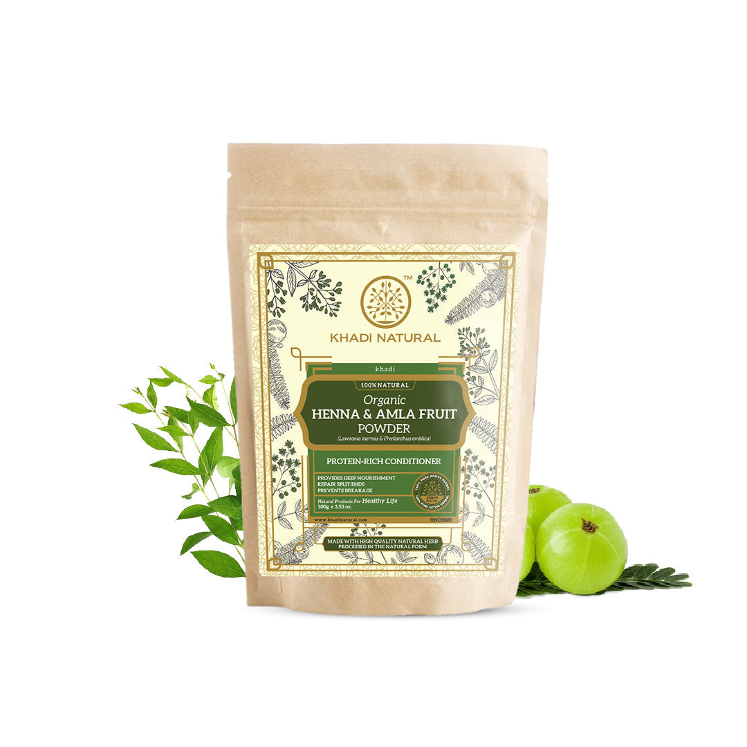 Khadi Natural Organic Henna & Amla Fruit Powder For Hair Care - 100% Natural - 100gm - Image 5 - Buy from Indicrest