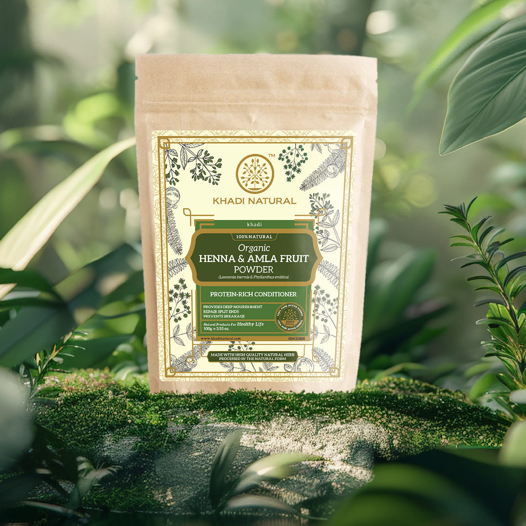 Khadi Natural Organic Henna & Amla Fruit Powder For Hair Care - 100% Natural - 100gm - Image 6 - Buy from Indicrest