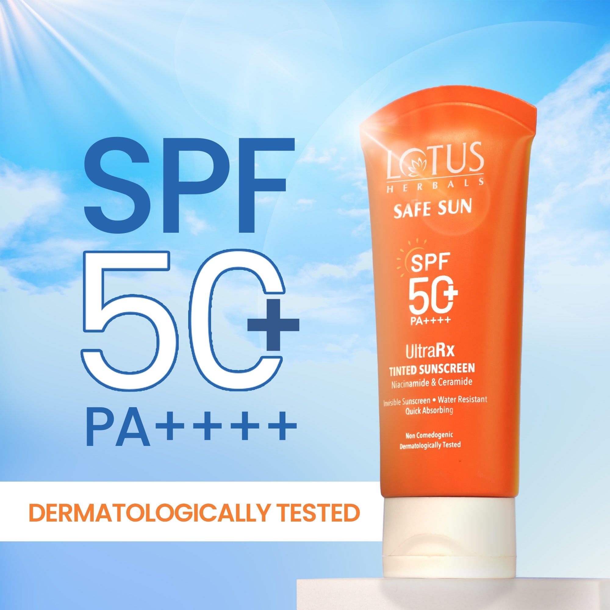 Lotus Herbals Safe Sun UltraRx Tinted Sunscreen SPF 50+, S2 - 75g