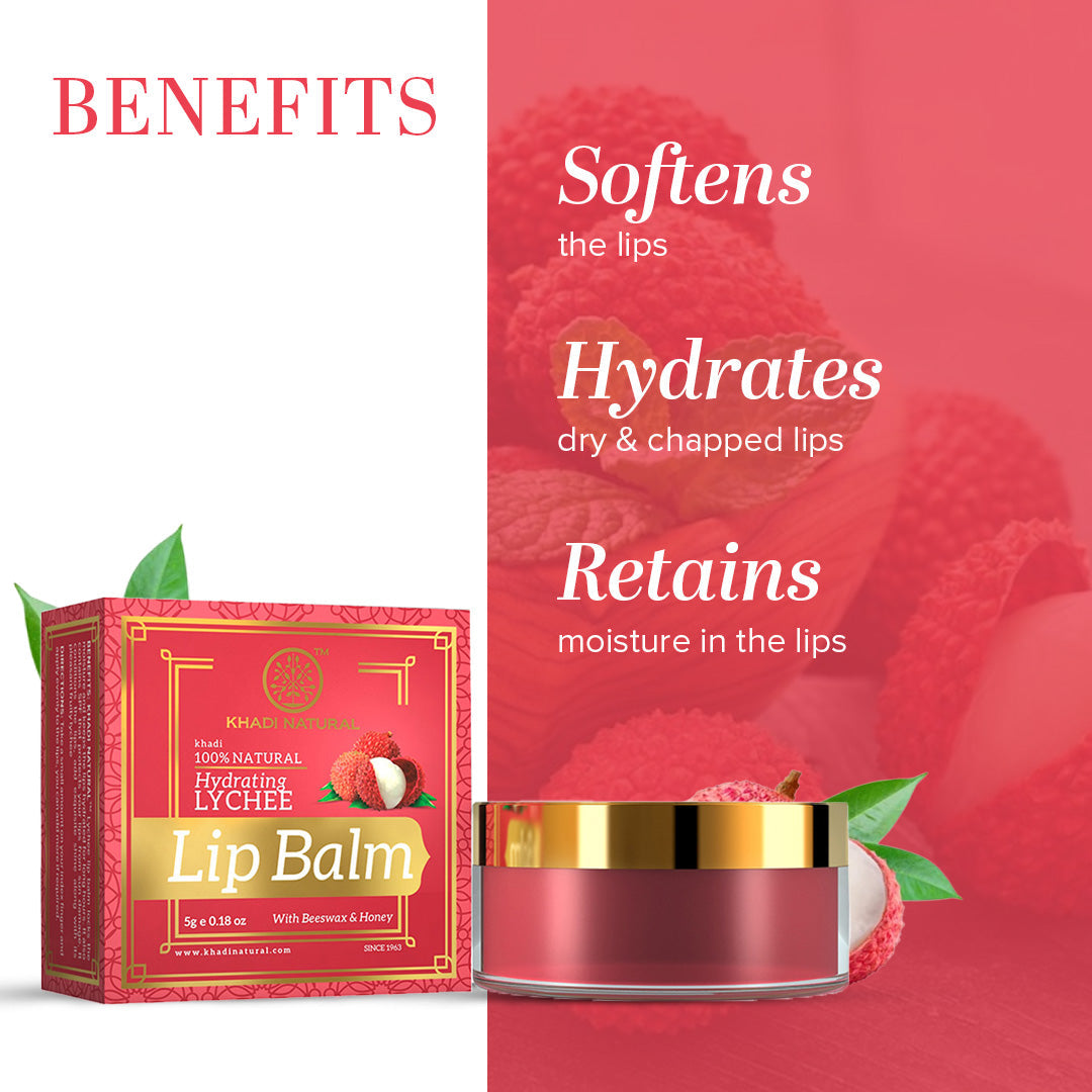 Khadi Natural Lychee Lip Balm - 5gm - Image 2 - Buy from Indicrest