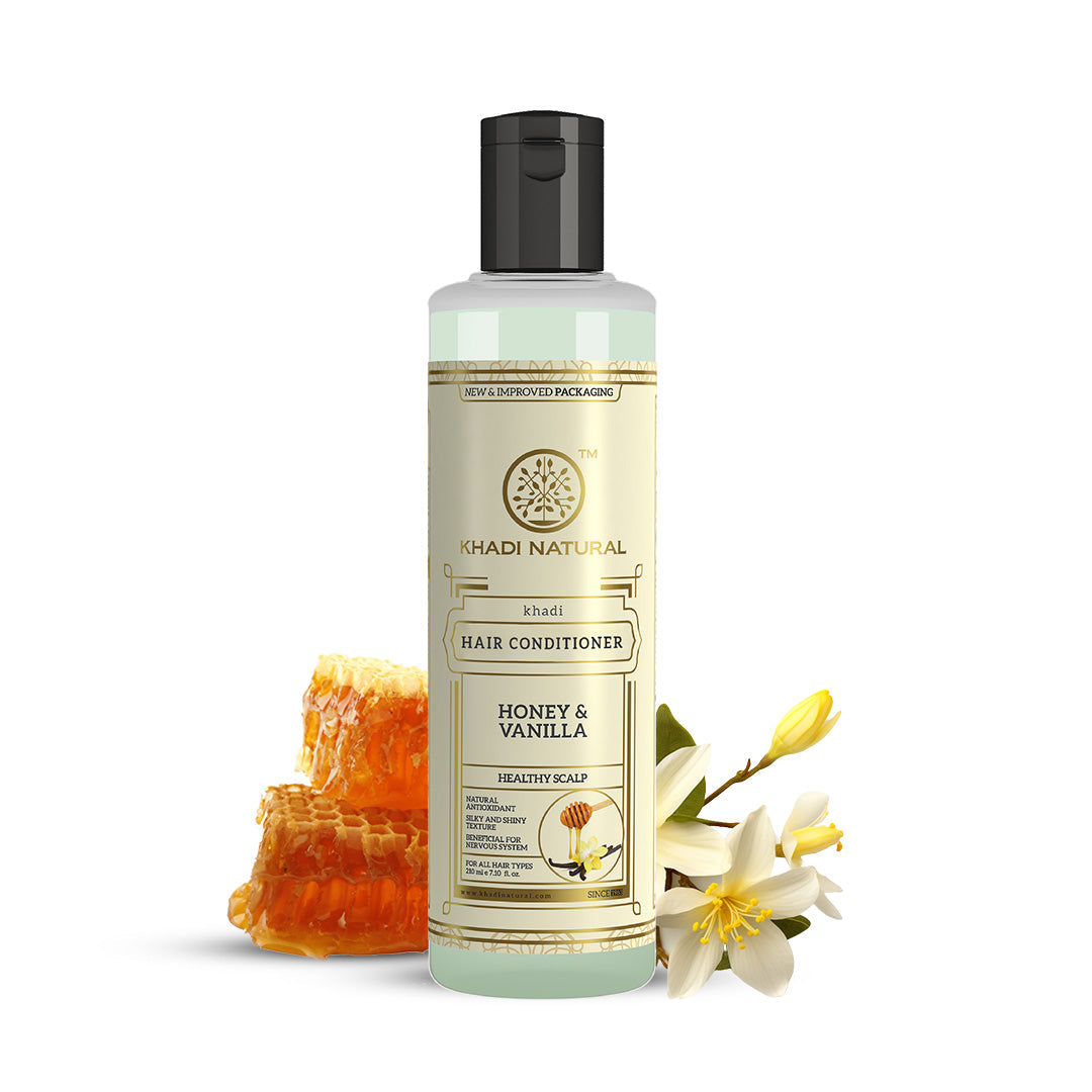 Khadi Natural Honey & Vanilla Hair Conditioner - 210ml - Image 7 - Buy from Indicrest