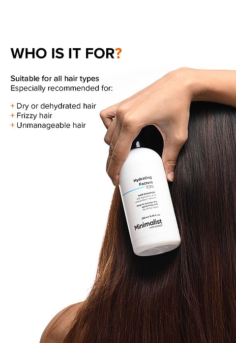 Minimalist Hydrating Factors 7.3% Hair Shampoo For Helps to manage dry, dull &amp; frizzy hair, 250ml - Image 3 - Buy from Indicrest