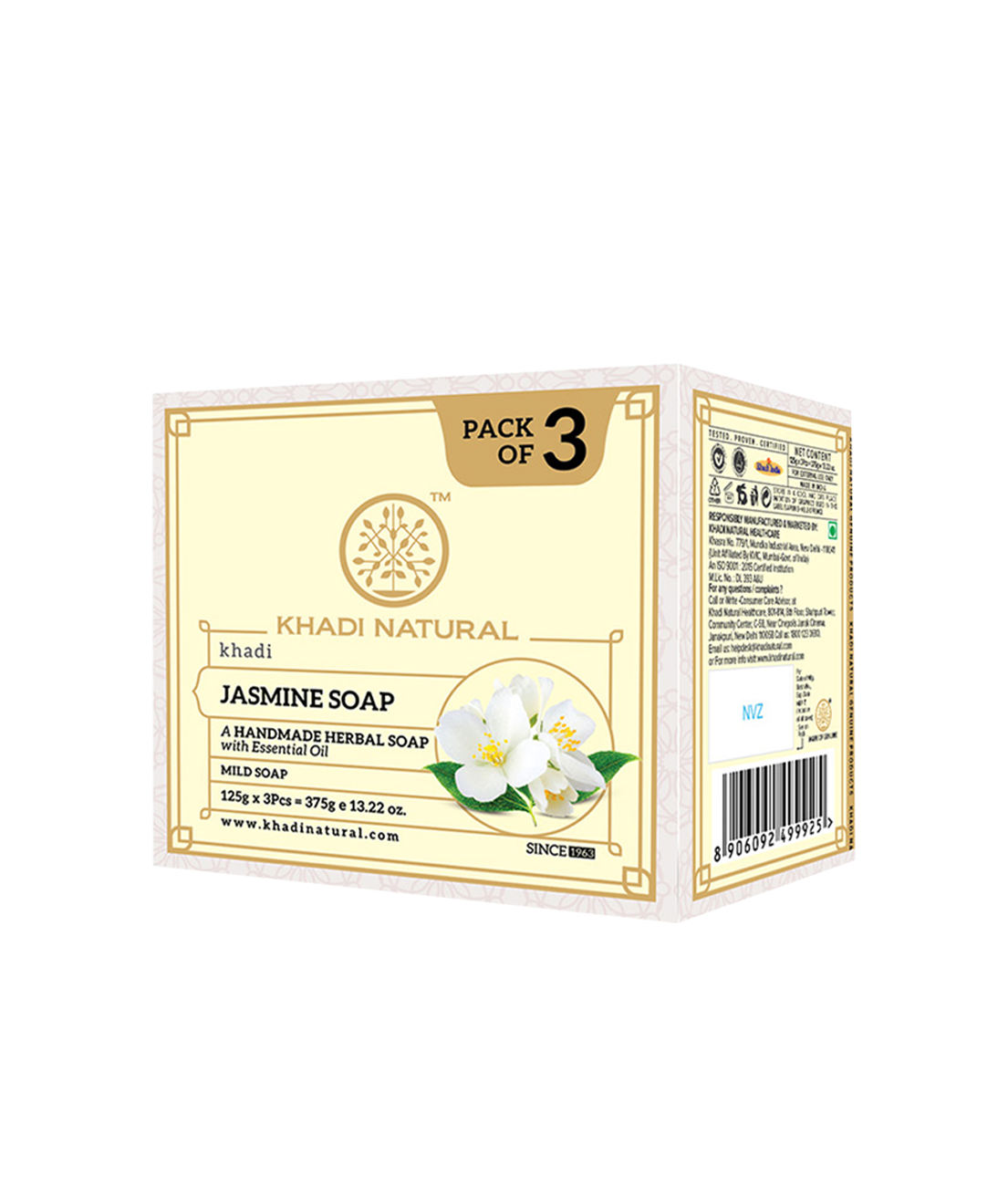Khadi Natural Herbal Jasmine Soap - 125gm - Image 9 - Buy from Indicrest