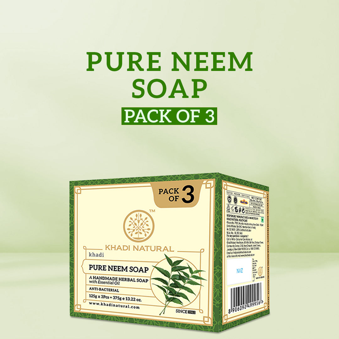 Khadi Natural Herbal Pure Neem Soap Combo Pack Of 3 – 125gm Each - Image 7 - Buy from Indicrest
