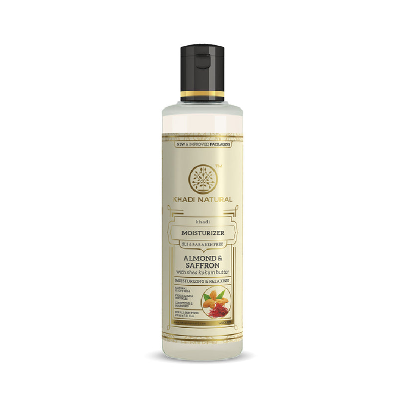 Khadi Natural Almond & Saffron Moisturizer- SLS &  Paraben Free - 210ml - Buy from Indicrest
