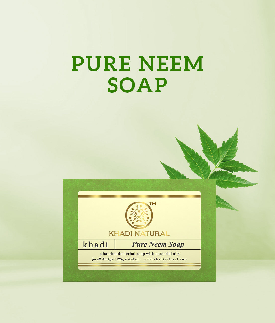 Khadi Natural Pure Neem Soap - 125gm - Image 8 - Buy from Indicrest