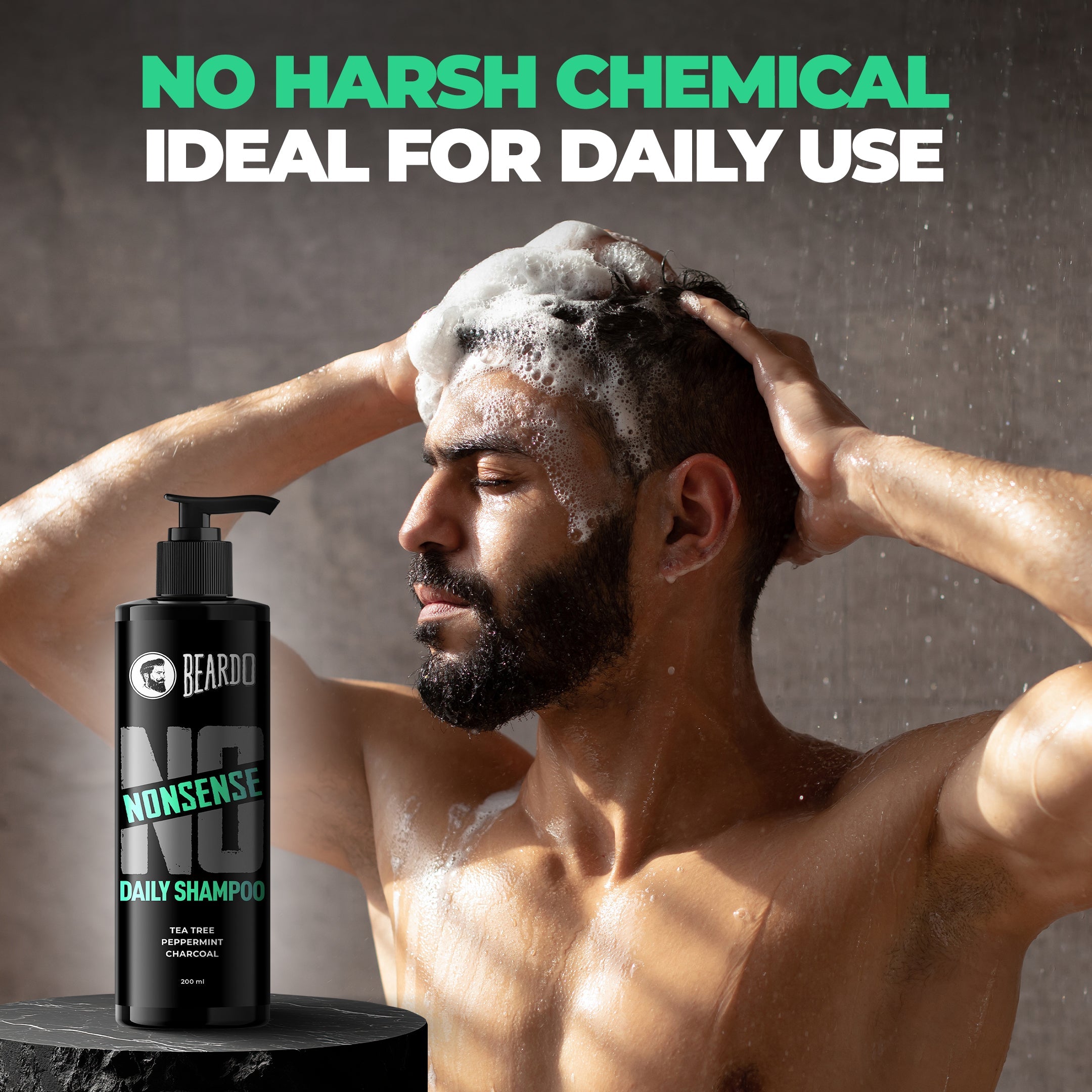 Beardo No Nonsense Daily Shampoo, 200ml - Image 3 - Buy from Indicrest