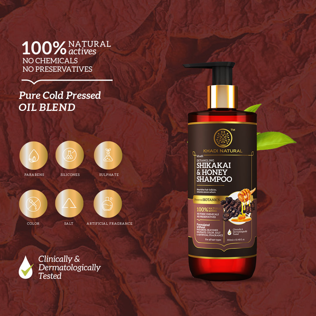 Khadi Natural Shikakai & Honey Shampoo - Powered Botanics - 310ml - Image 6 - Buy from Indicrest