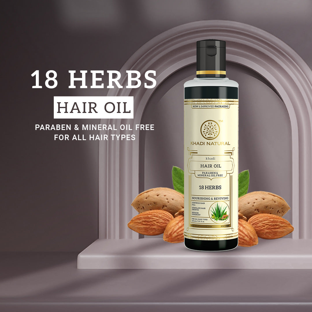 Khadi Natural 18 Herbs Hair Oil Paraben Mineral Free - 210ml - Image 8 - Buy from Indicrest