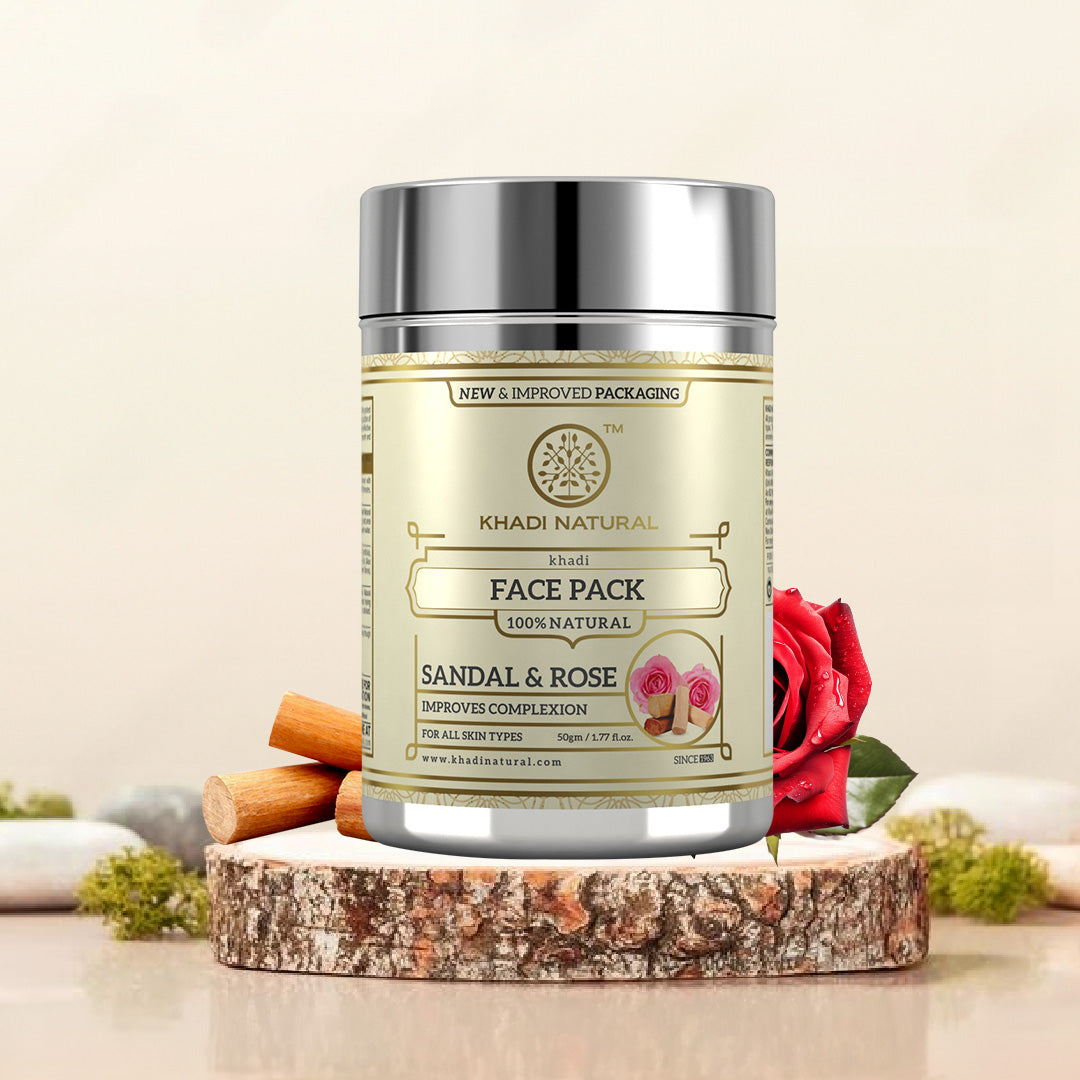 Khadi Natural Sandal & Rose Face Pack - 50gm - Image 7 - Buy from Indicrest