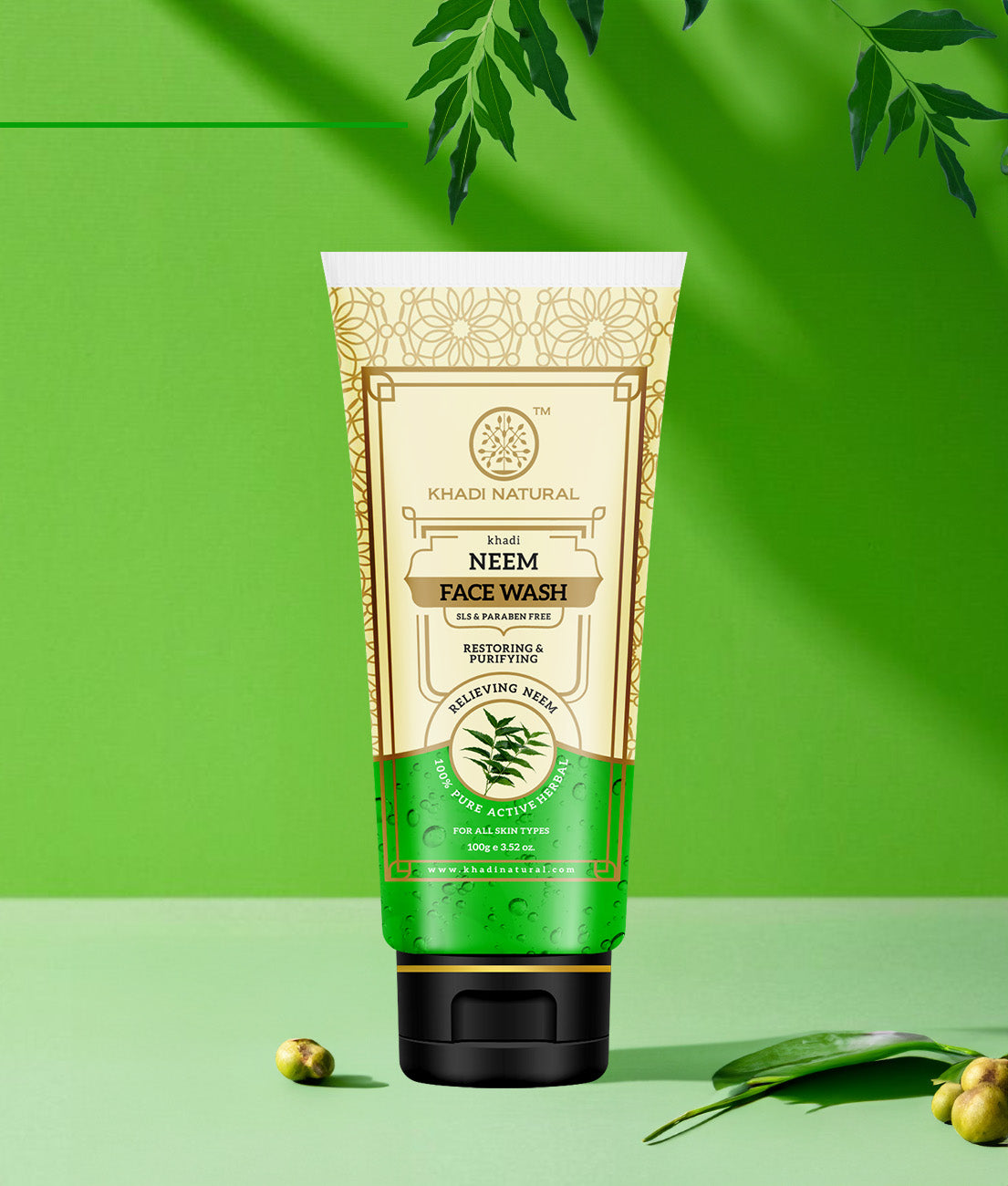 Khadi Natural Neem Face Wash SLS & Paraben Free - 100gm - Image 9 - Buy from Indicrest
