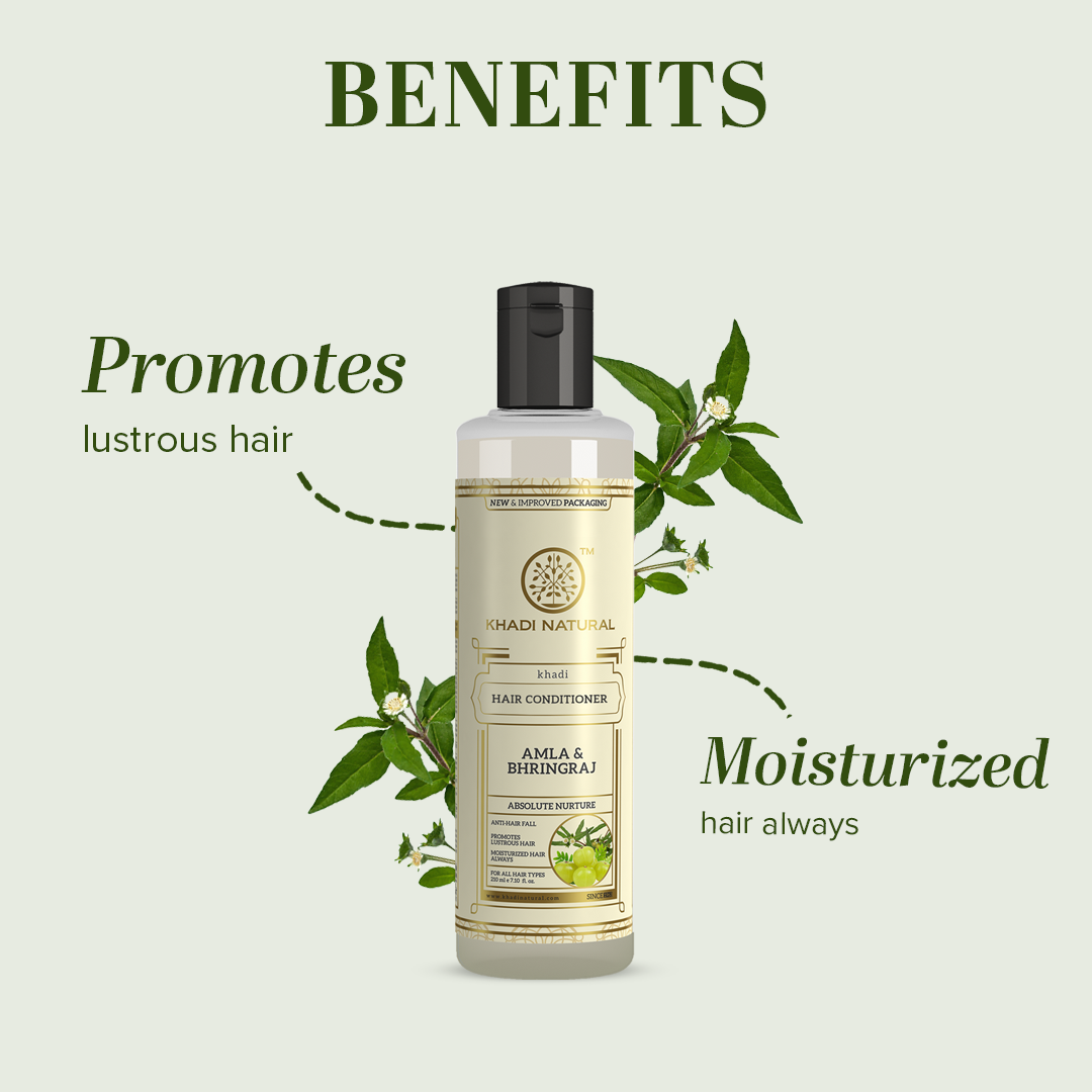 Khadi Natural Amla & Bhringraj Hair Conditioner - 210ml - Image 2 - Buy from Indicrest