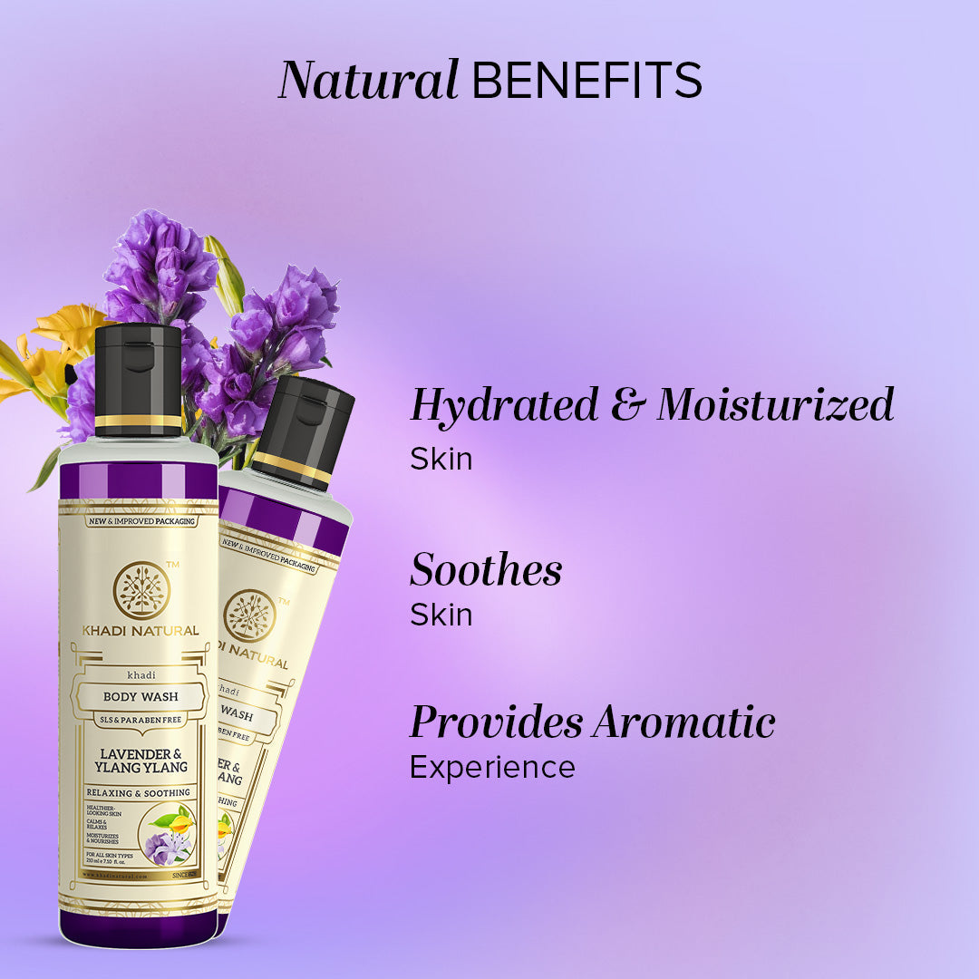 Khadi Natural Lavender & Ylang Ylang Body Wash SLS & Paraben Free - 210ml - Image 2 - Buy from Indicrest