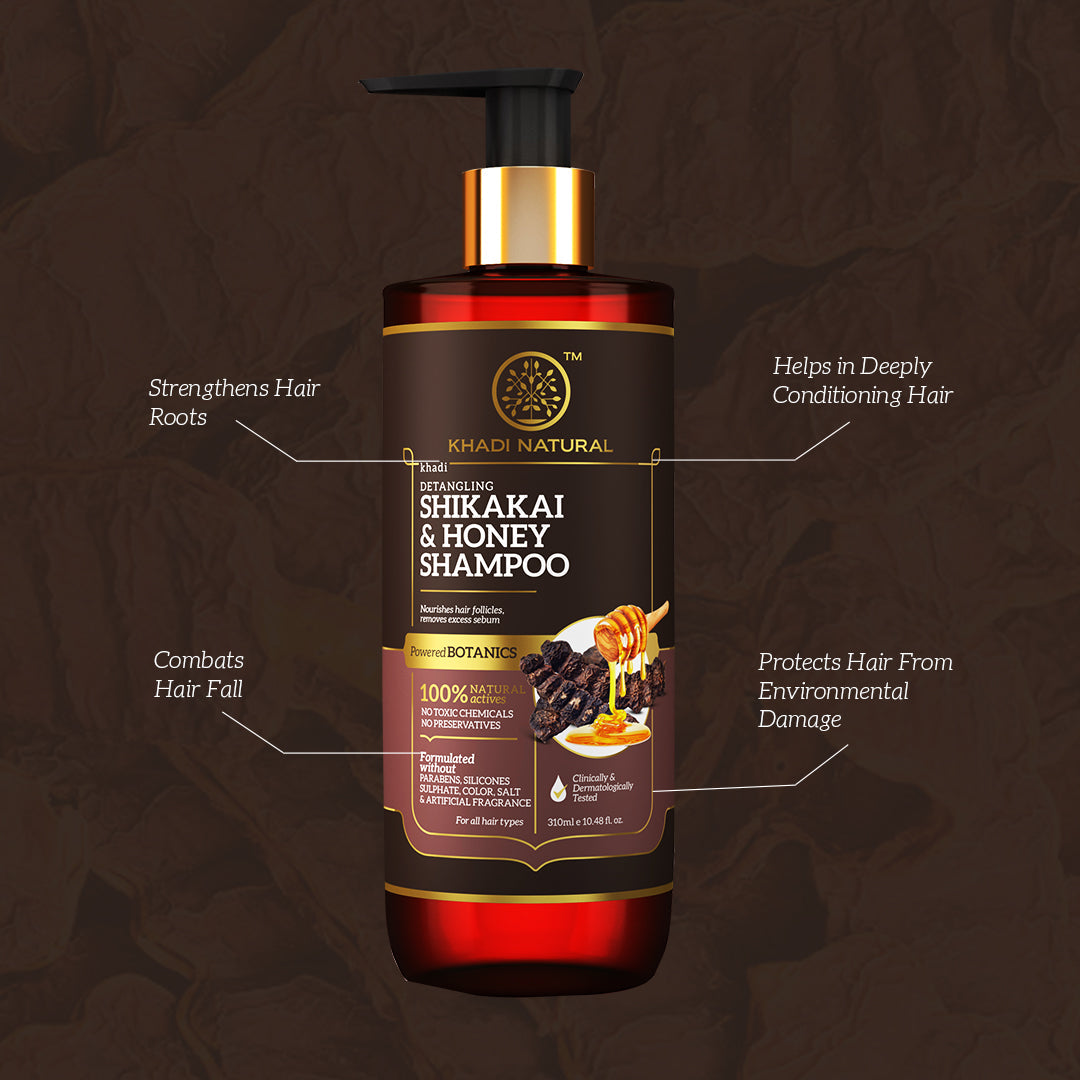Khadi Natural Shikakai & Honey Shampoo - Powered Botanics - 310ml - Image 5 - Buy from Indicrest