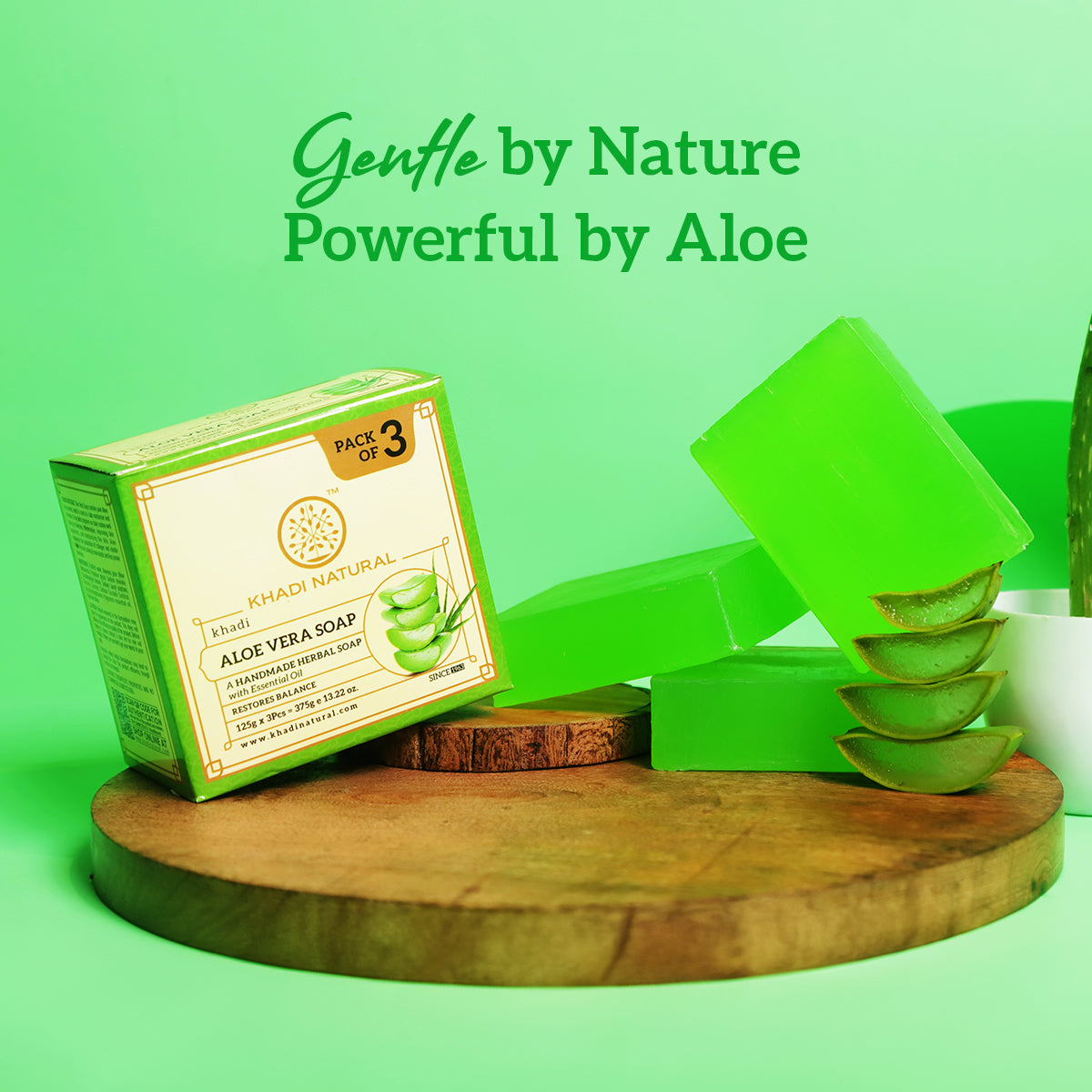 Khadi Natural Aloevera Soap Combo Pack Of 3 – 125gm Each - Image 11 - Buy from Indicrest