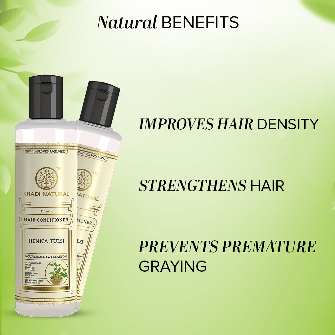 Khadi Natural Henna Tulsi Hair Conditioner - 210ml - Image 3 - Buy from Indicrest