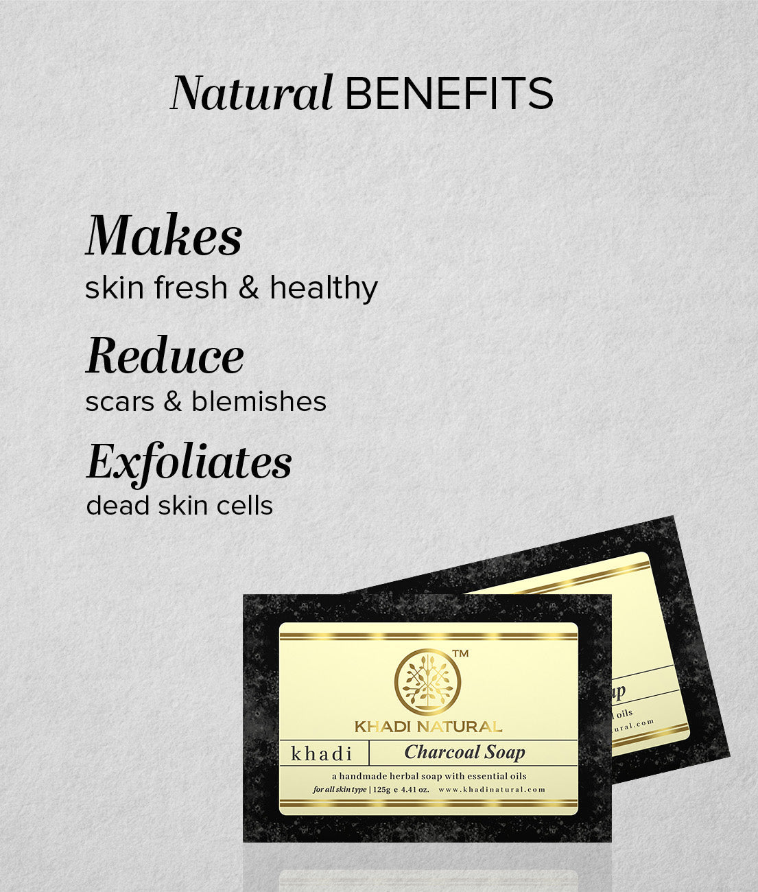 Khadi Natural Charcoal Soap - 125gm - Image 2 - Buy from Indicrest