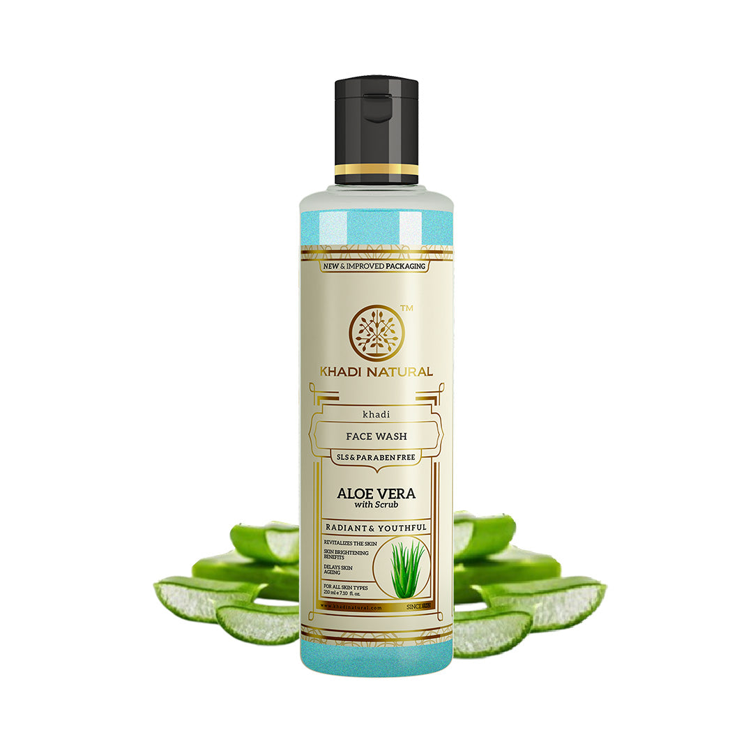Khadi Natural Aloevera Face Wash with Scrub SLS & Paraben Free - 210ml - Image 5 - Buy from Indicrest