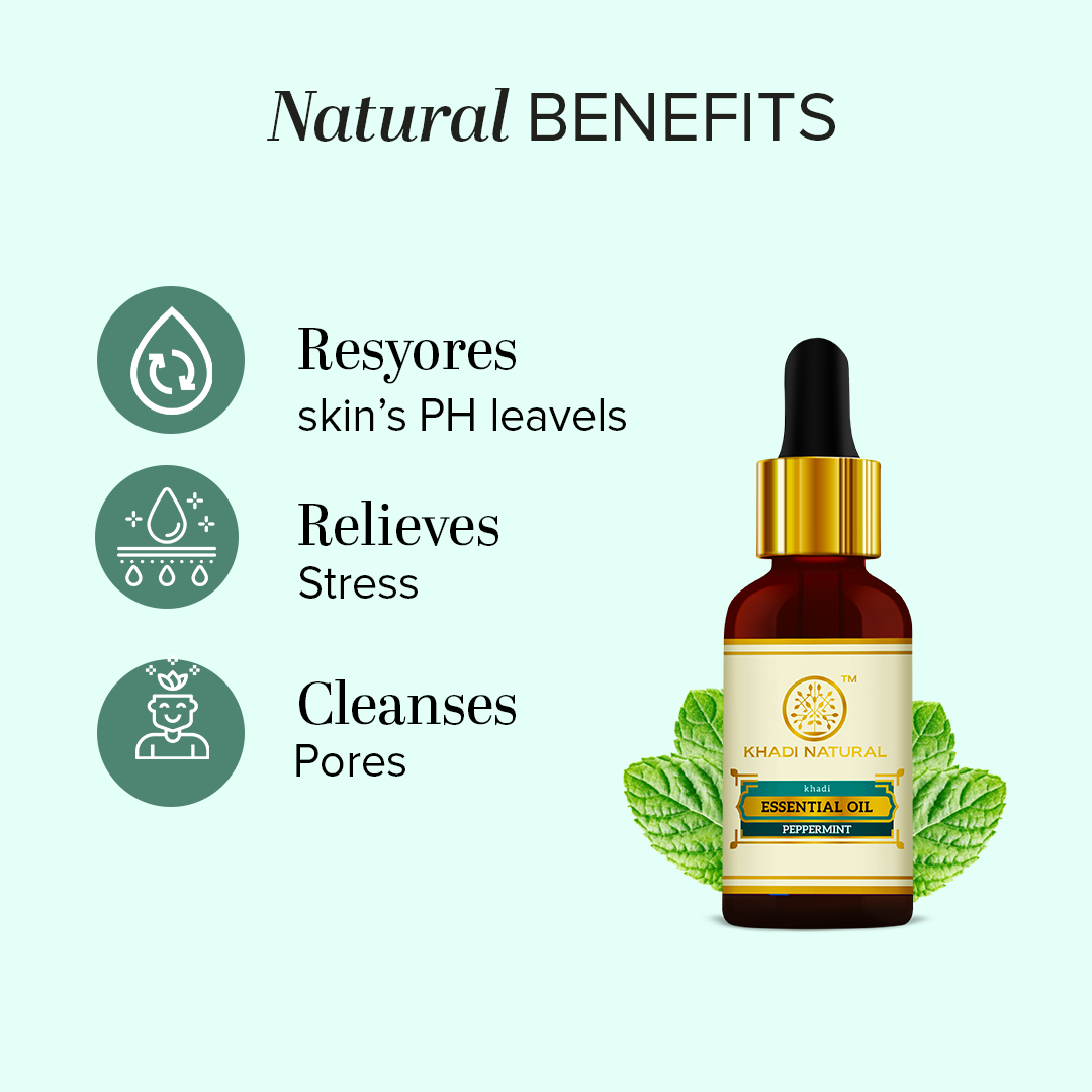 Khadi Natural Herbal Peppermint Essential Oil - 15ml Sale - Image 2 - Buy from Indicrest