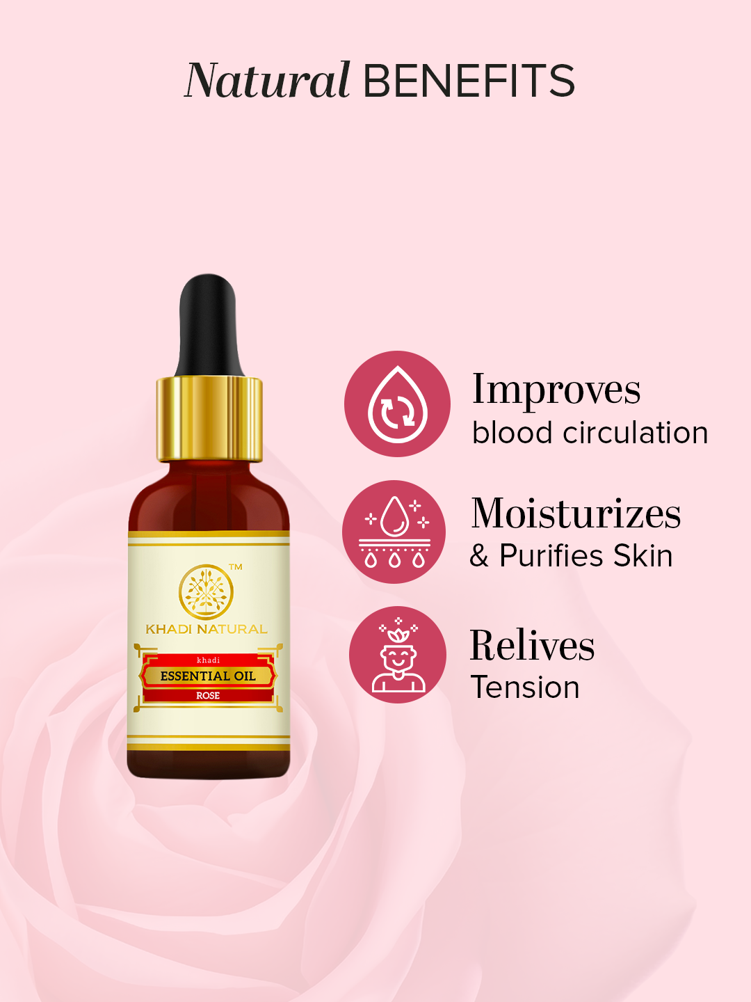 Khadi Natural Rose - Pure Essential Oil - 15ml Sale - Image 2 - Buy from Indicrest