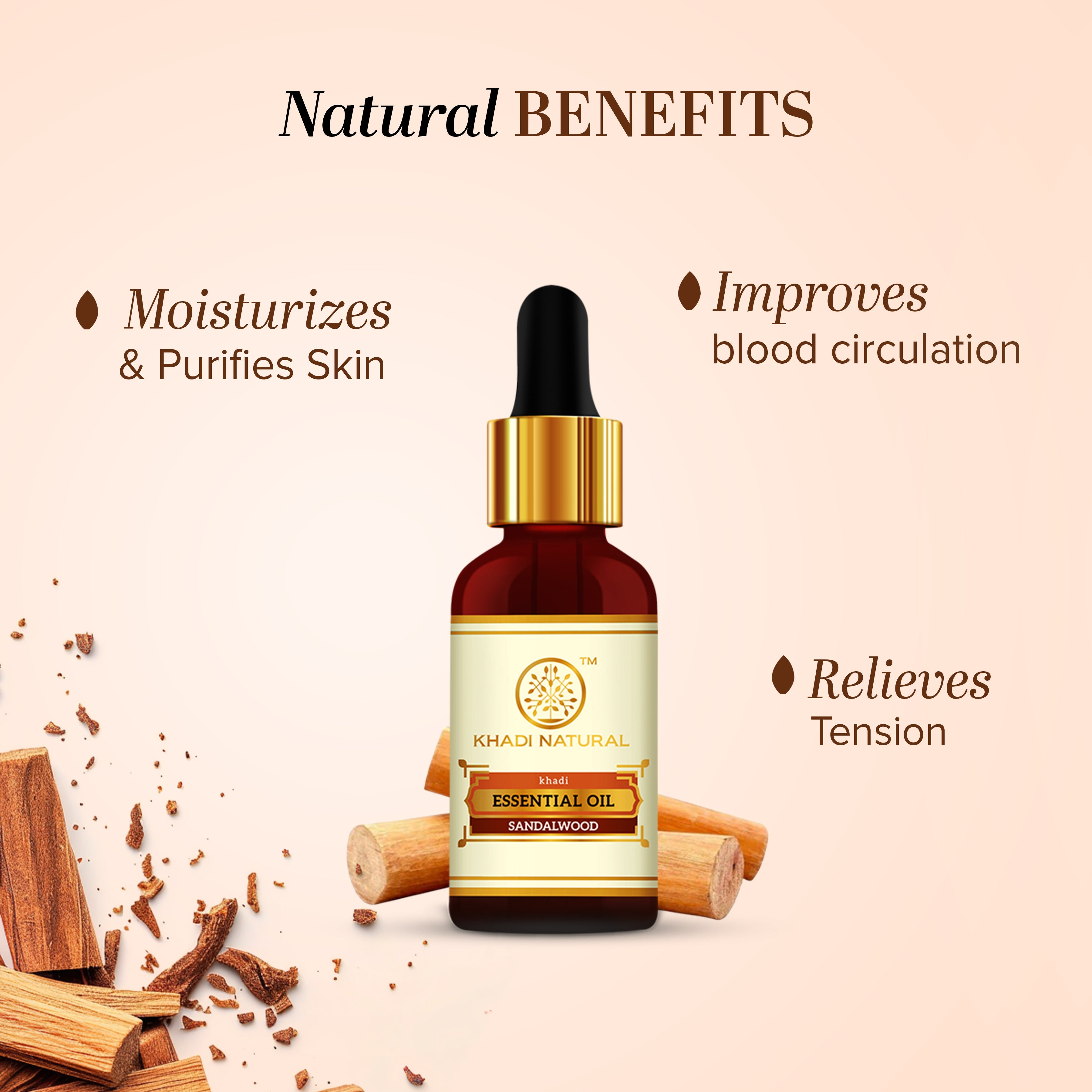 Khadi Natural Sandalwood - Pure Essential Oil - 15ml Sale - Image 2 - Buy from Indicrest