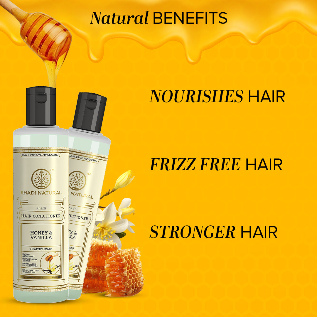 Khadi Natural Honey & Vanilla Hair Conditioner - 210ml - Image 3 - Buy from Indicrest