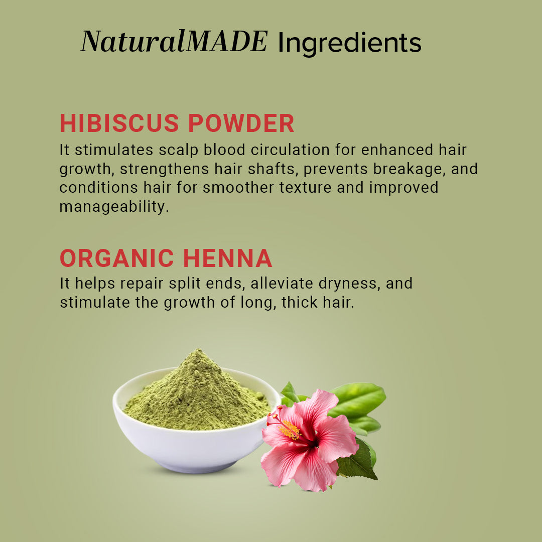 Khadi Natural Organic Henna & Hibiscus Flower Hair Coloring Powder - 100% Natural - 100gm - Image 3 - Buy from Indicrest