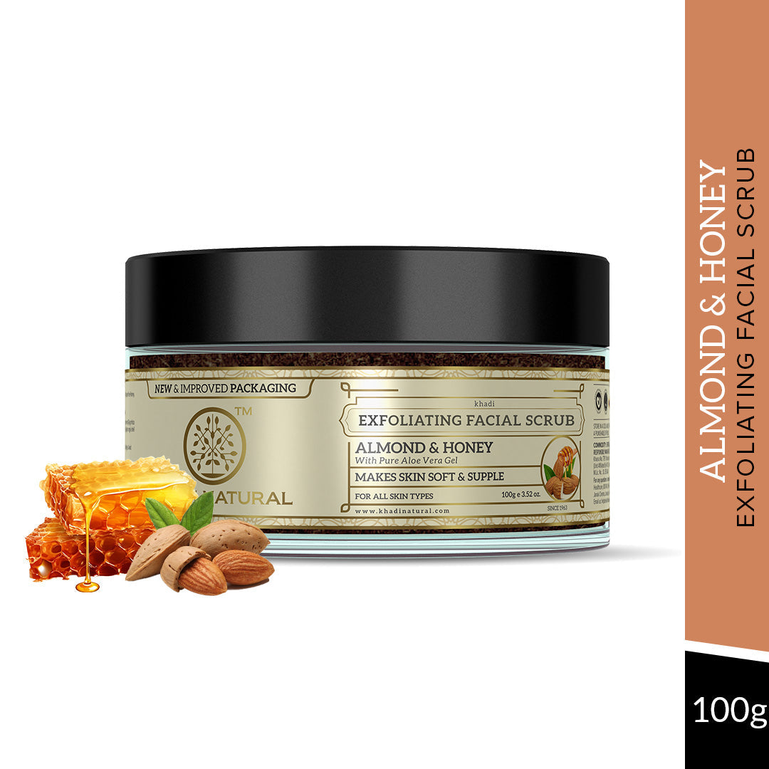 Khadi Natural Almond & Honey Exfoliating Facial Scrub - 100gm Sale - Image 6 - Buy from Indicrest