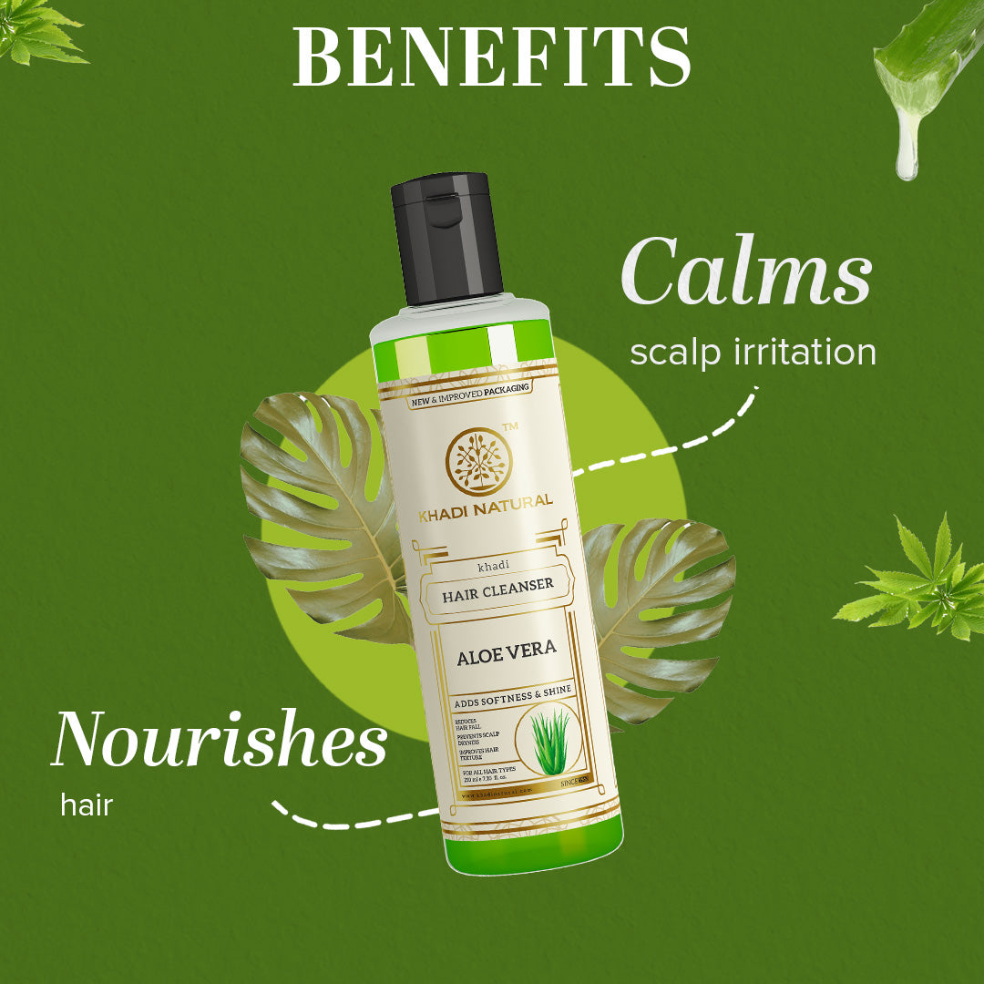 Khadi Natural Aloevera Hair Cleanser - 210ml - Image 2 - Buy from Indicrest