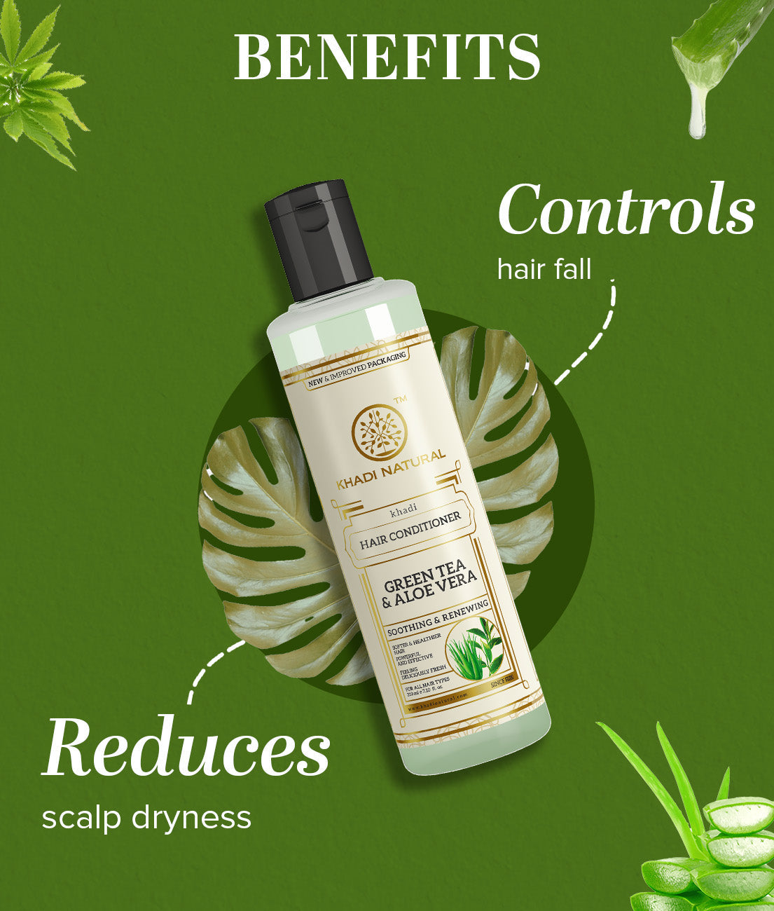 Khadi Natural Green tea and Aloe Vera conditioner Combo Pack Of 2 – 210ml Each Sale - Image 2 - Buy from Indicrest
