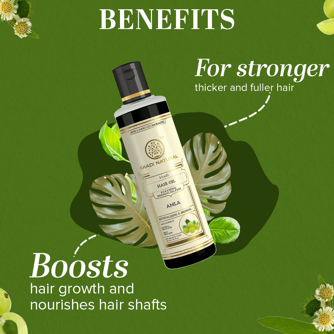 Khadi Natural Pure Amla Hair Oil Paraben & Mineral Free - 210ml - Image 2 - Buy from Indicrest