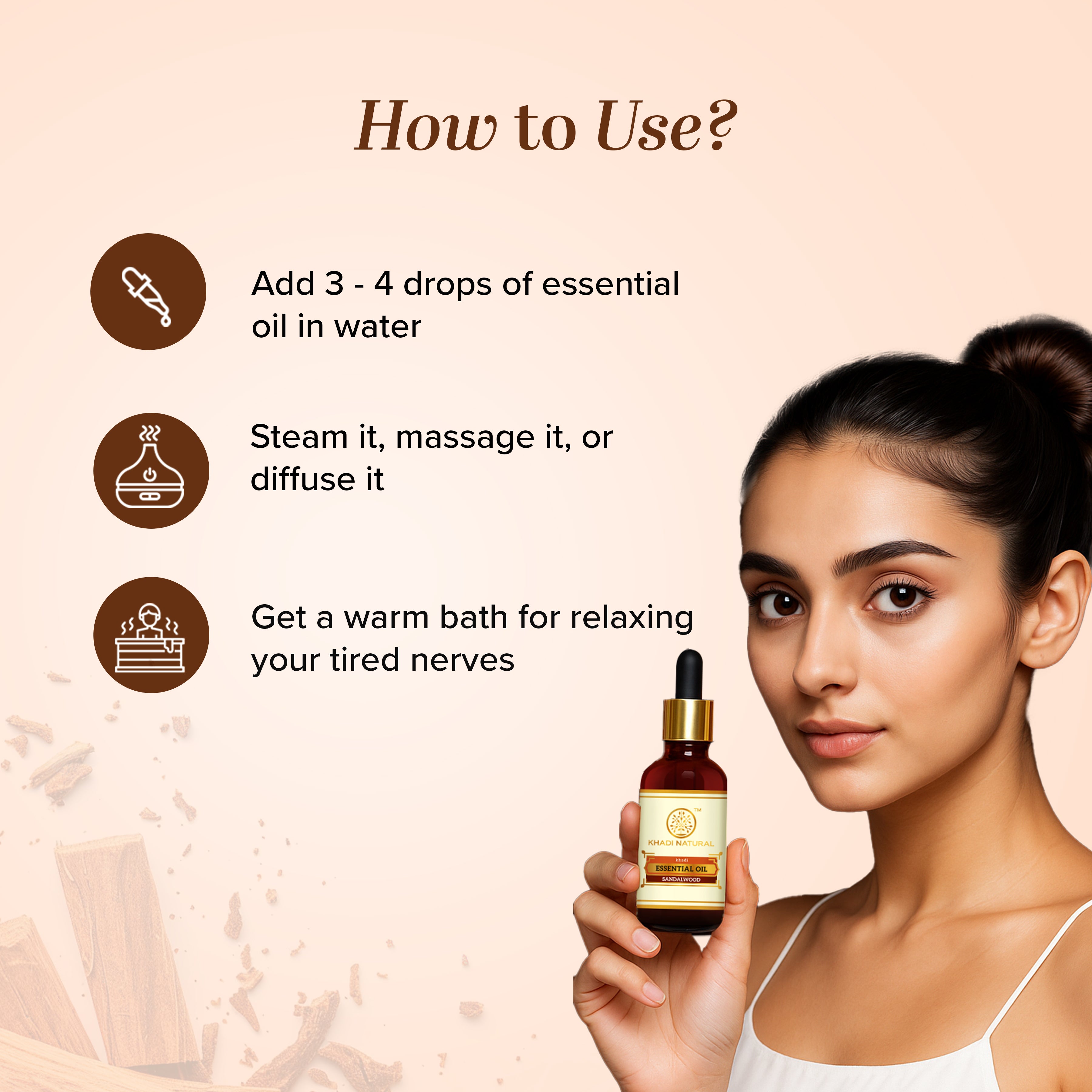 Khadi Natural Sandalwood - Pure Essential Oil - 15ml Sale - Image 4 - Buy from Indicrest