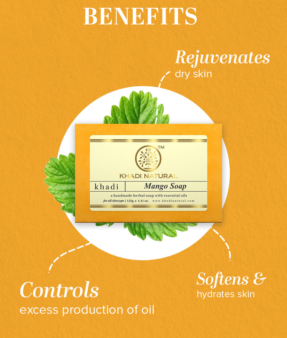 Khadi Natural Mango Soap - 125gm - Image 2 - Buy from Indicrest