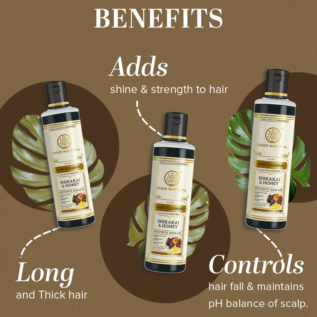 Khadi Natural Shikakai & Honey Hair Cleanser SLS & Paraben Free - 210ml - Image 2 - Buy from Indicrest